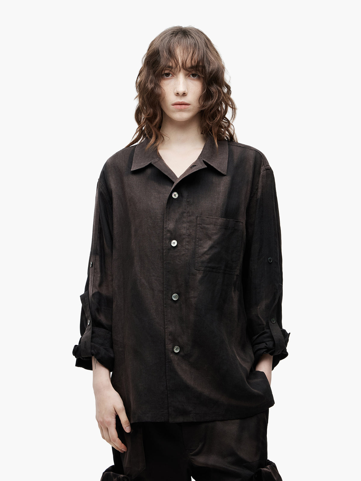 Jiyong Kim - Sun-Bleached Strap Shirt (Black) product image 4 | TRAB K-Fashion Australia