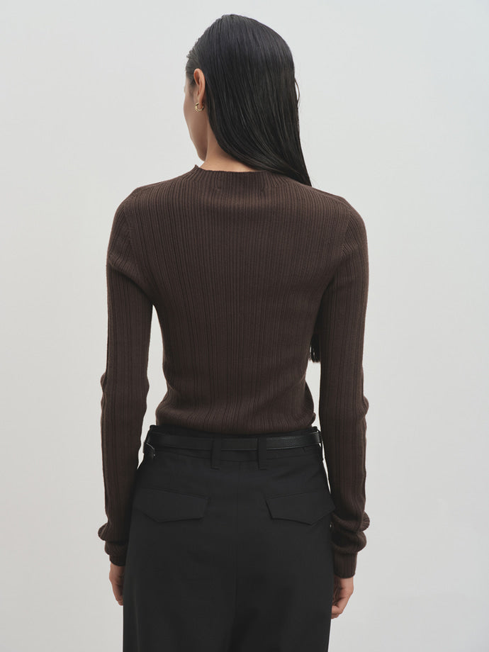 Tonywack - Wool Slim-Fit High-Neck Top (Brown) product image 6 | TRAB K-Fashion Australia