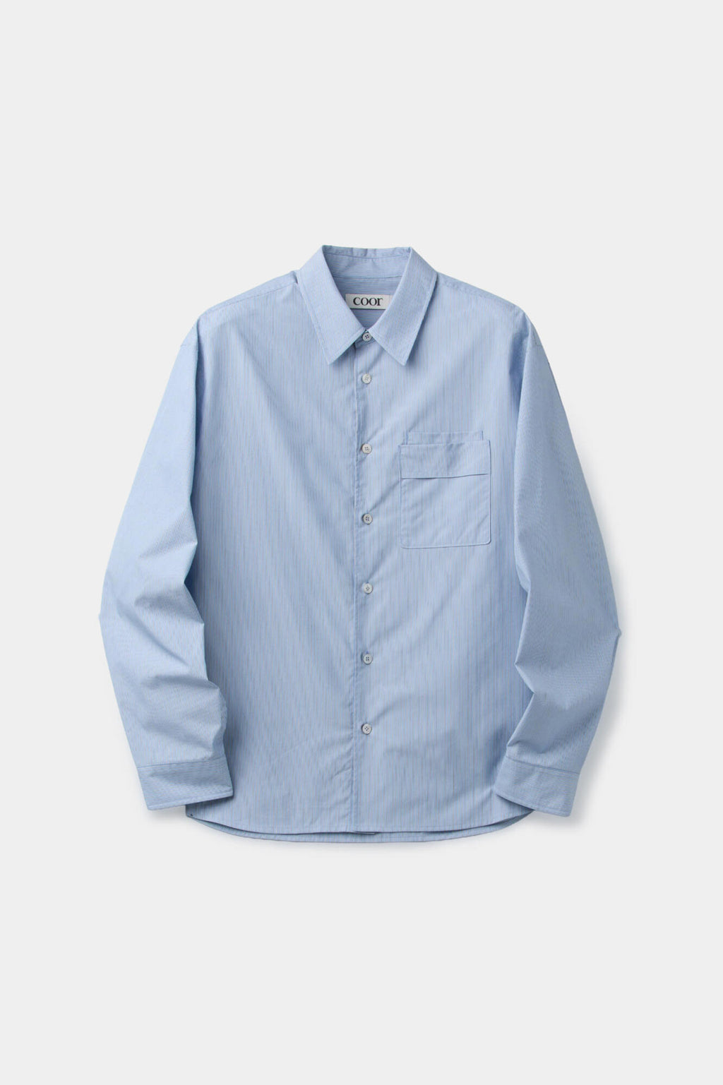 Coor - Pin Stripe Pointed Shirt (Sky Blue) product image 1 | TRAB K-Fashion Australia