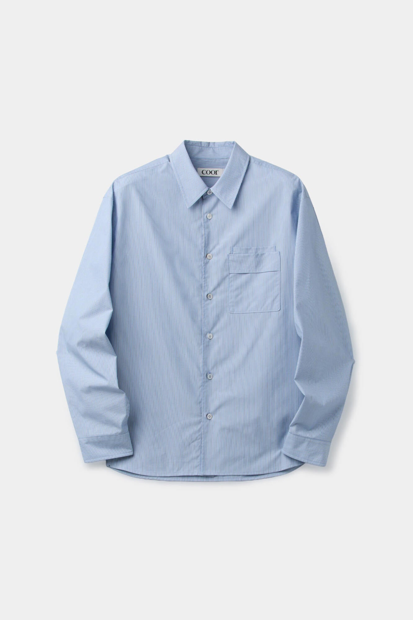 Coor - Pin Stripe Pointed Shirt (Sky Blue) product image 1 | TRAB K-Fashion Australia