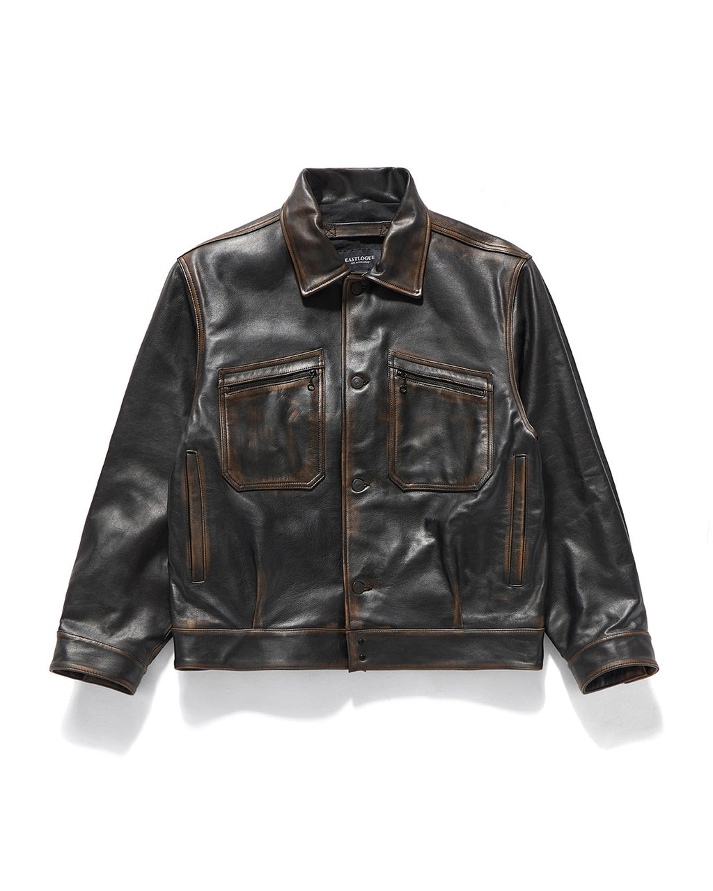 Eastlogue - Workers Blouson Leather Jacket (Vintage Black) product image 1 | TRAB K-Fashion Australia