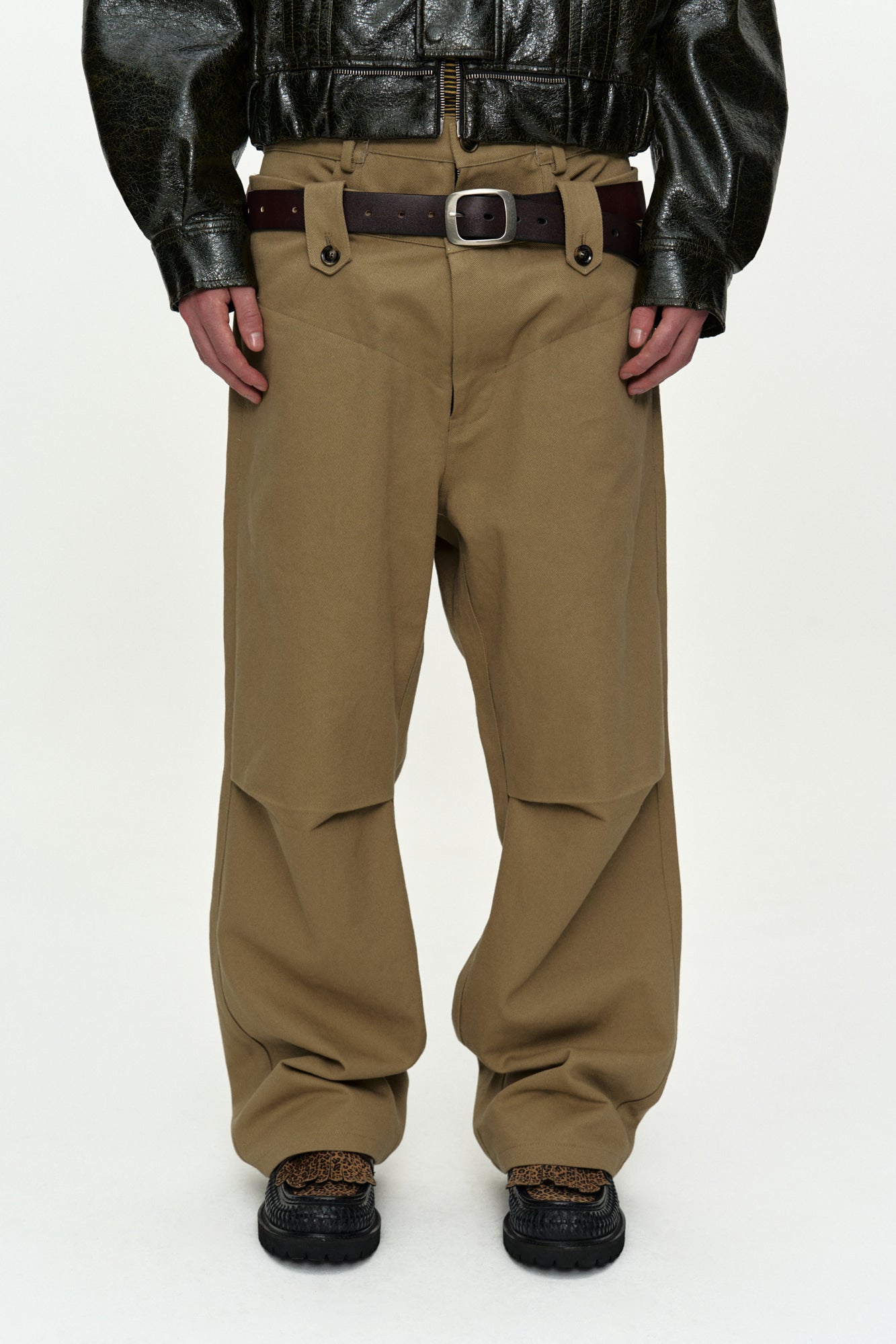 Andersson Bell - Double Waistband Wide-Leg Trousers (Beige) product image 5 | TRAB K-Fashion Australia