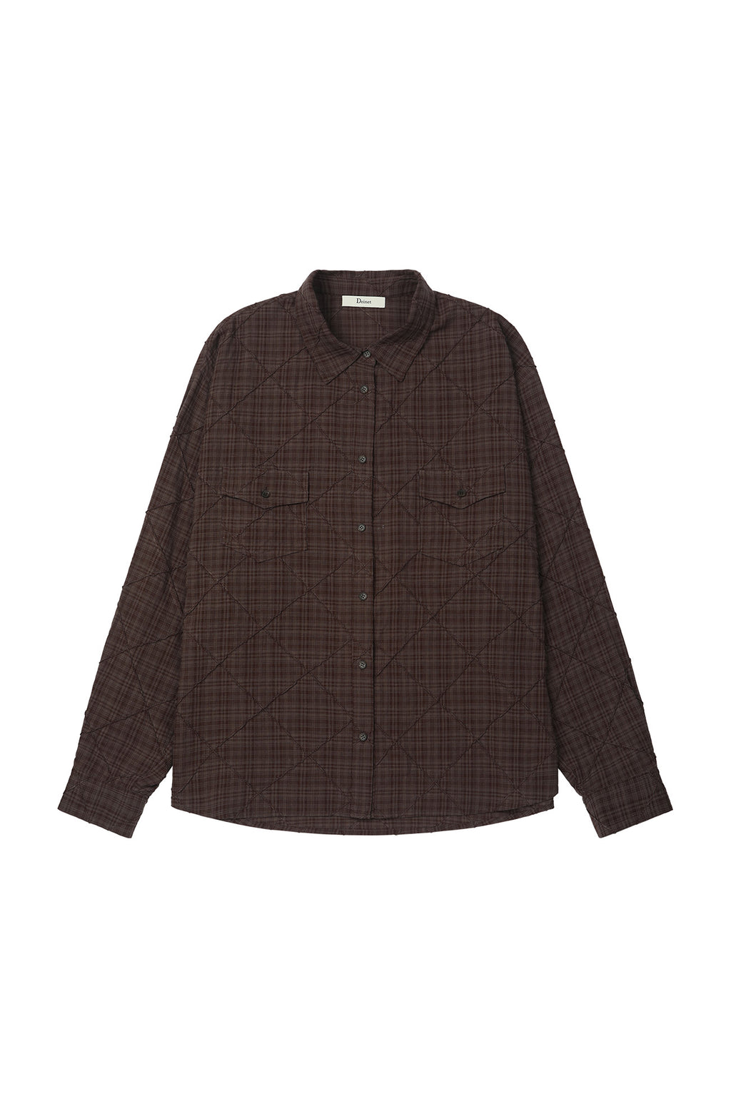 Deinet - Double Checkered Overfit Shirt (Brown) product image 11 | TRAB K-Fashion Australia
