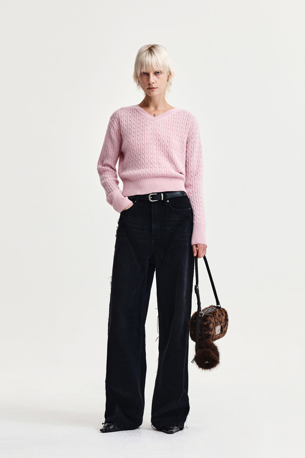 Matin Kim - Shiny Cable Pullover (Pink) product image 9 | TRAB K-Fashion Australia