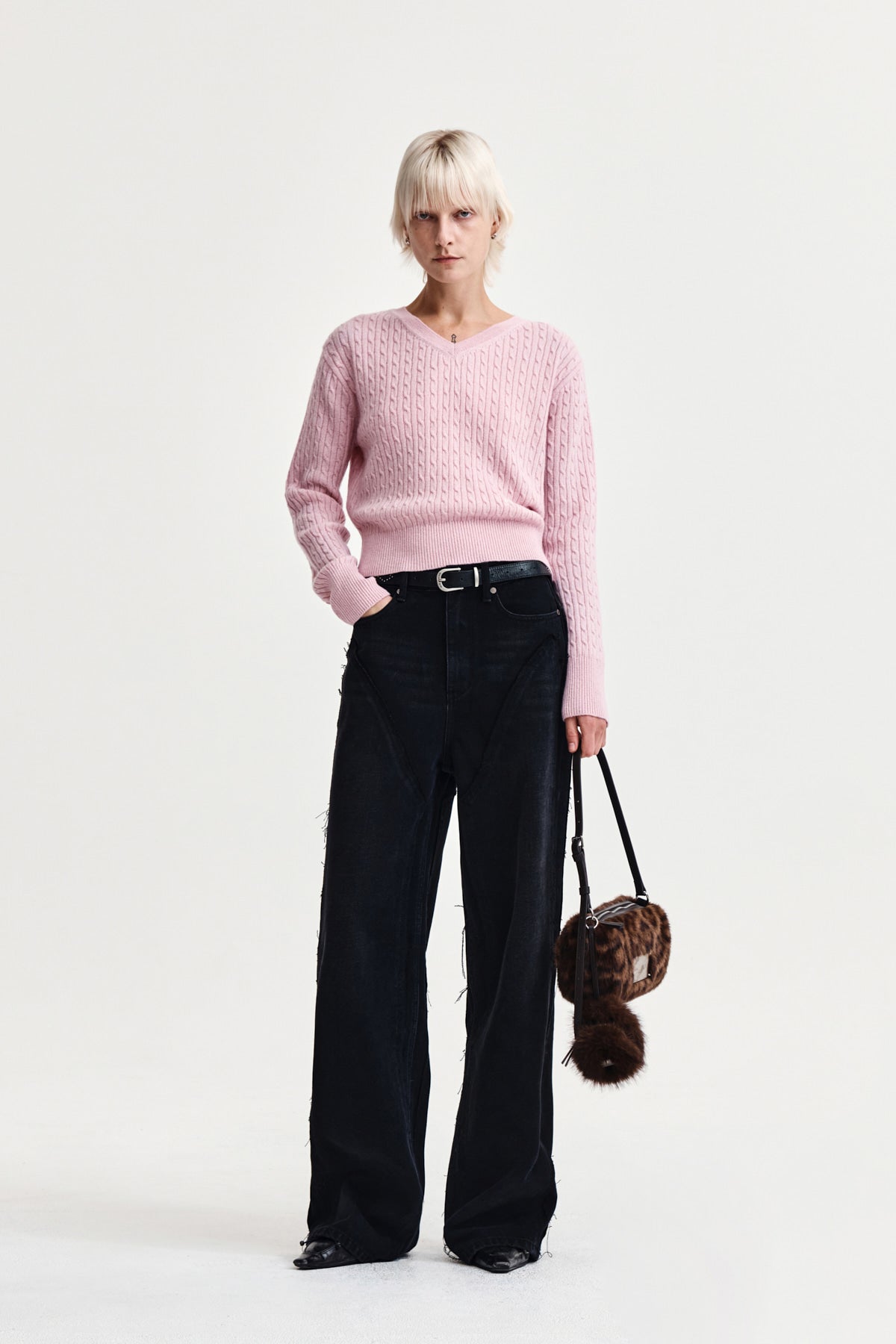 Matin Kim - Shiny Cable Pullover (Pink) product image 9 | TRAB K-Fashion Australia