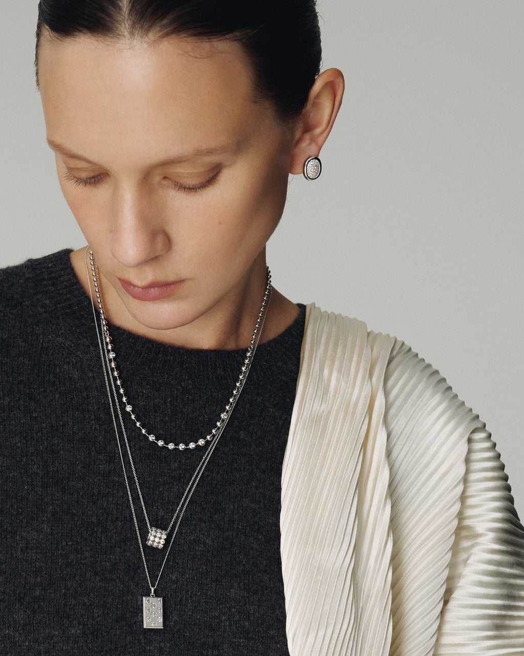Numbering - Pave Oval Earrings #3305 product image 3 | TRAB K-Fashion Australia