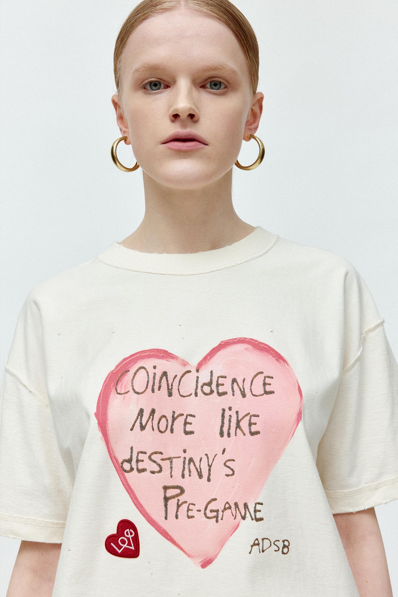 Andersson Bell - Unisex Heart Message T-Shirt (Ecru) product image 3 | TRAB K-Fashion Australia