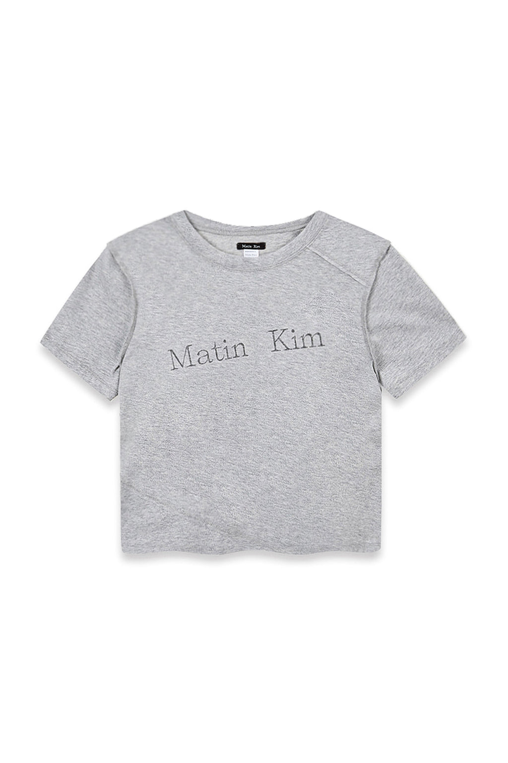 Matin Kim - Diagonal Logo Reversible Crop Top (Grey) product image 1 | TRAB K-Fashion Australia