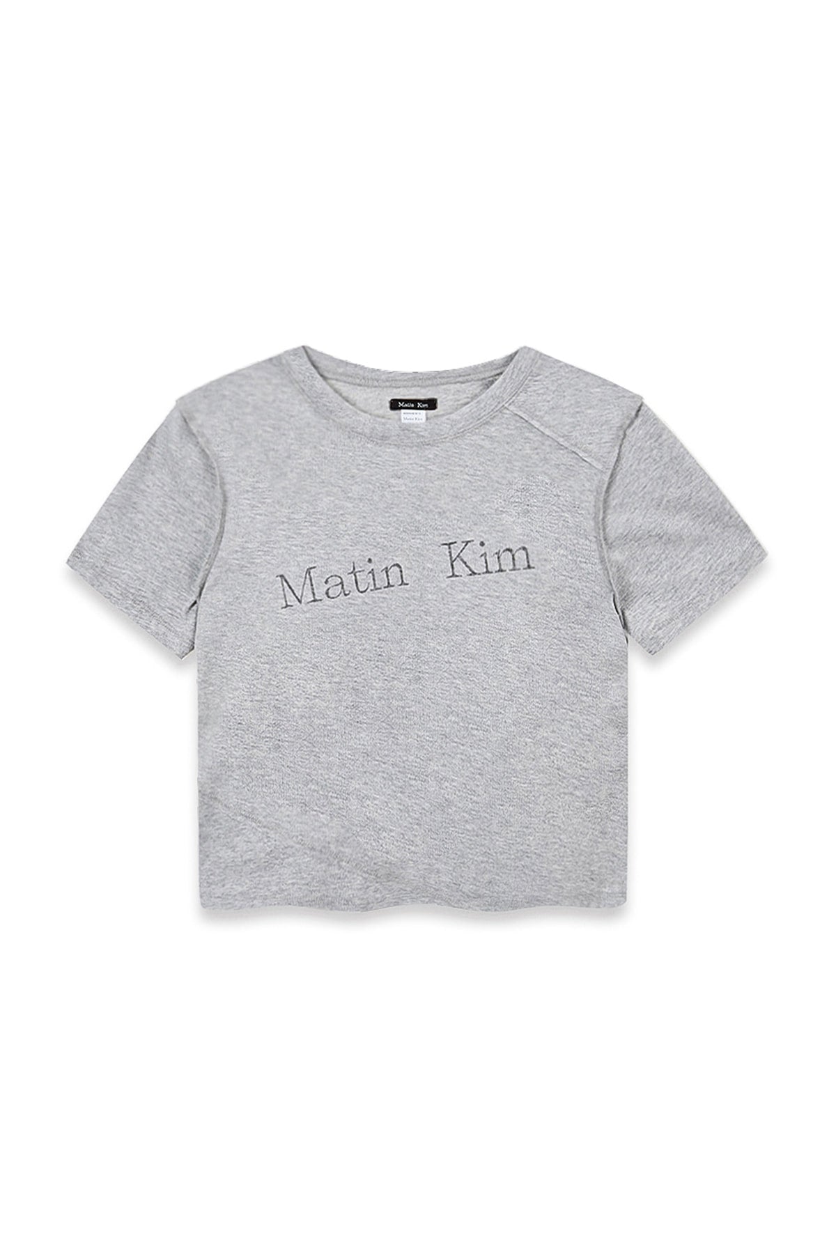 Matin Kim - Diagonal Logo Reversible Crop Top (Grey) product image 1 | TRAB K-Fashion Australia