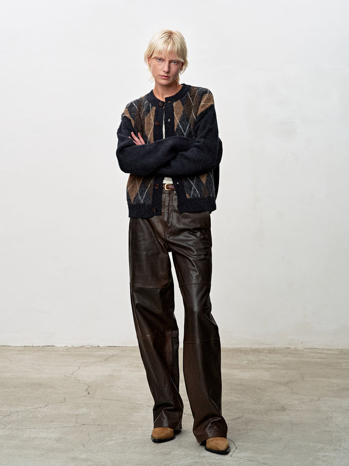 Tonywack - Vegetable Tanned Leather Rounded Leg Pants (Brown) product image 1 | TRAB K-Fashion Australia