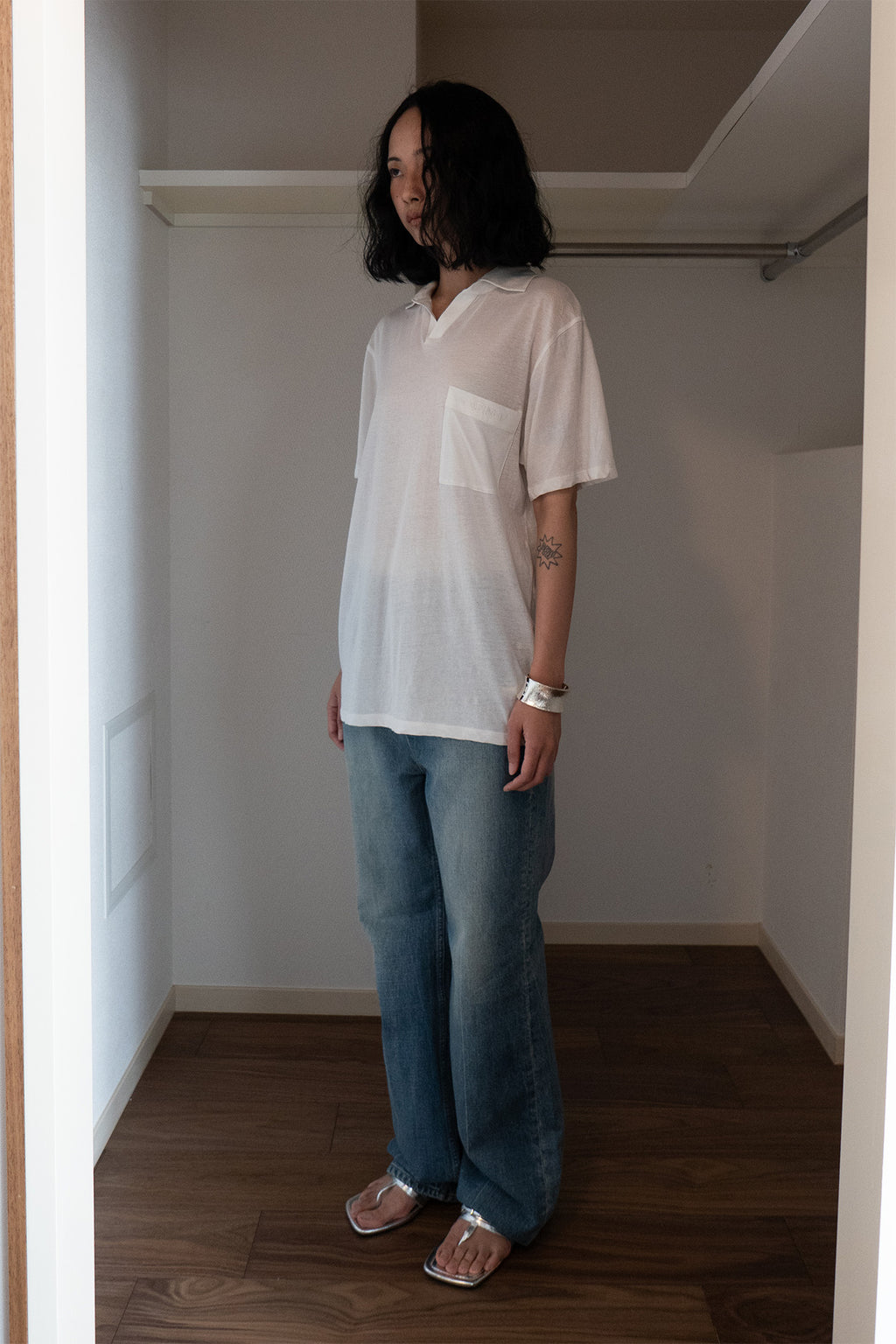 Deinet - Vintage Collar T-Shirt (White) product image 2 | TRAB K-Fashion Australia
