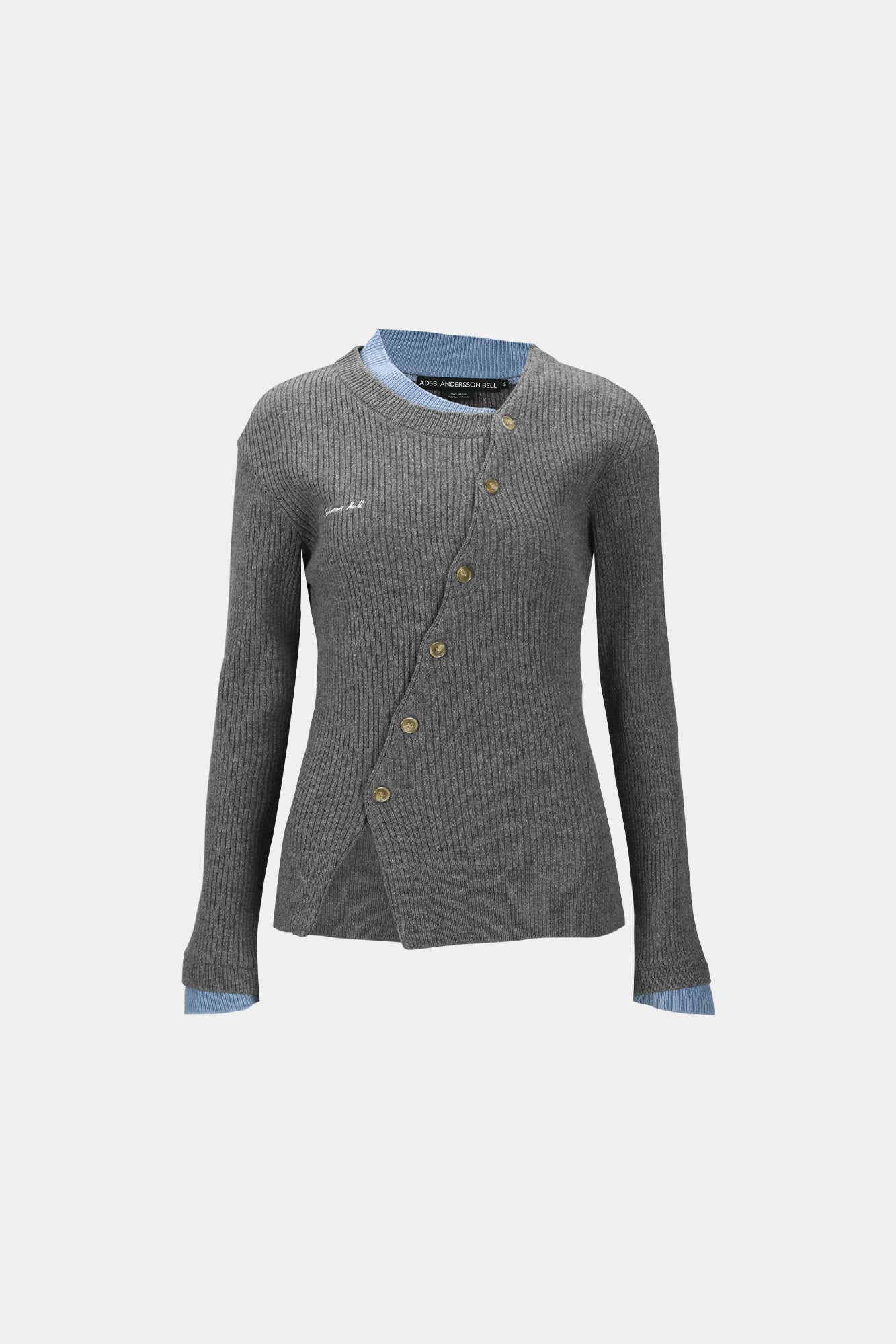 Andersson Bell - Button Slim Knit Cardigan (Grey) product image 8 | TRAB K-Fashion Australia