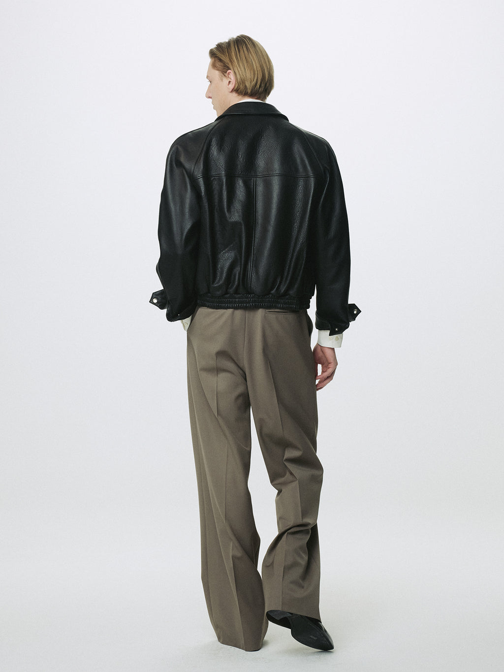 Tonywack - Wool Double Pleats Extra-Wide Trousers (Taupe) product image 8 | TRAB K-Fashion Australia