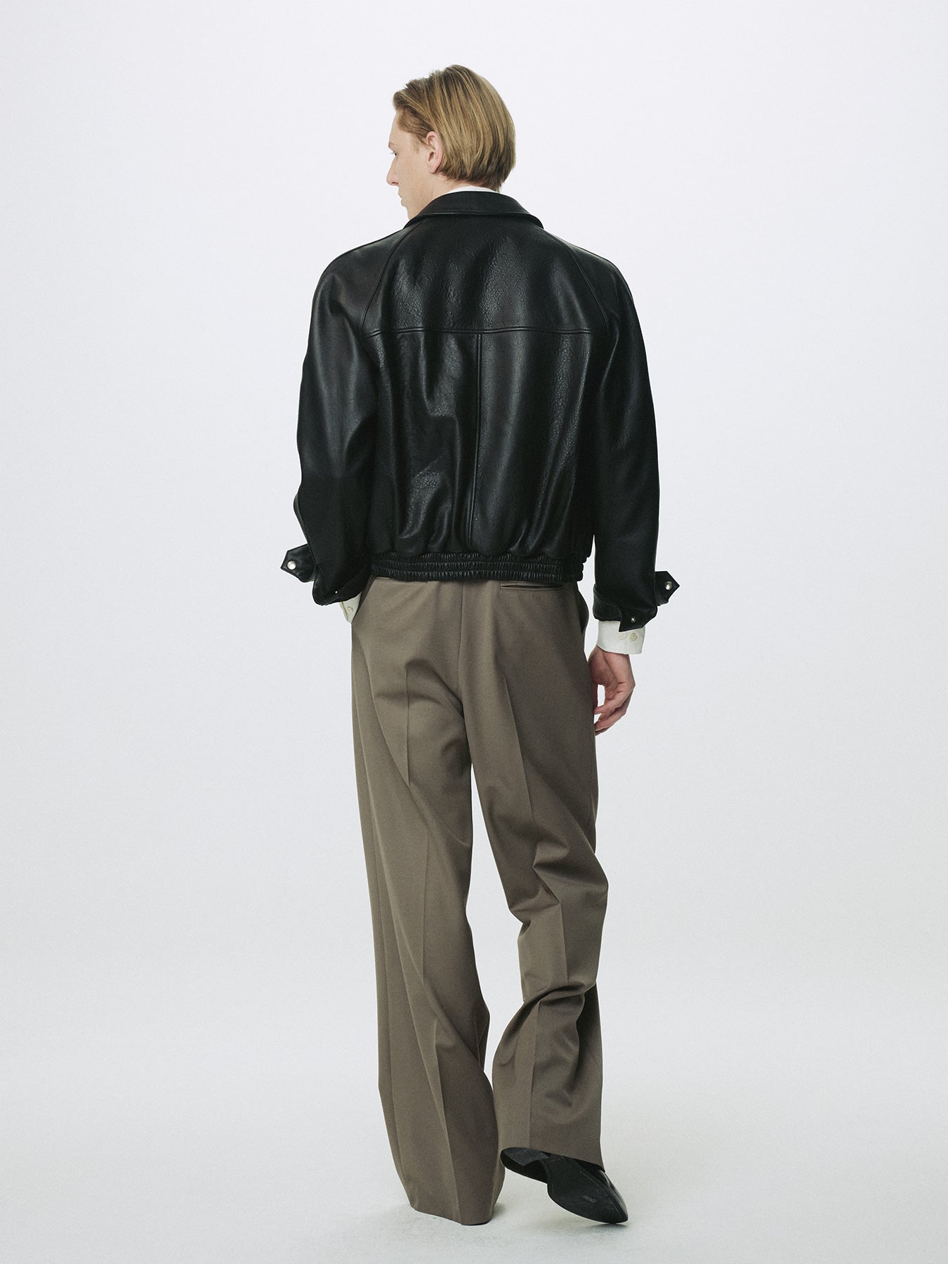 Tonywack - Wool Double Pleats Extra-Wide Trousers (Taupe) product image 8 | TRAB K-Fashion Australia