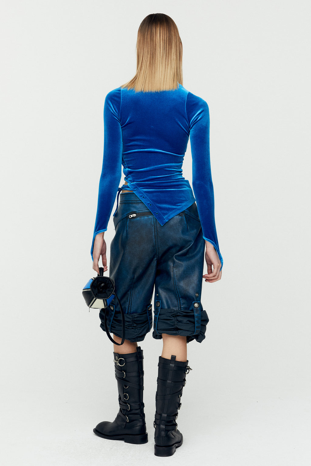 Andersson Bell - Velvet Cut-Out Top (Blue) product image 2 | TRAB K-Fashion Australia