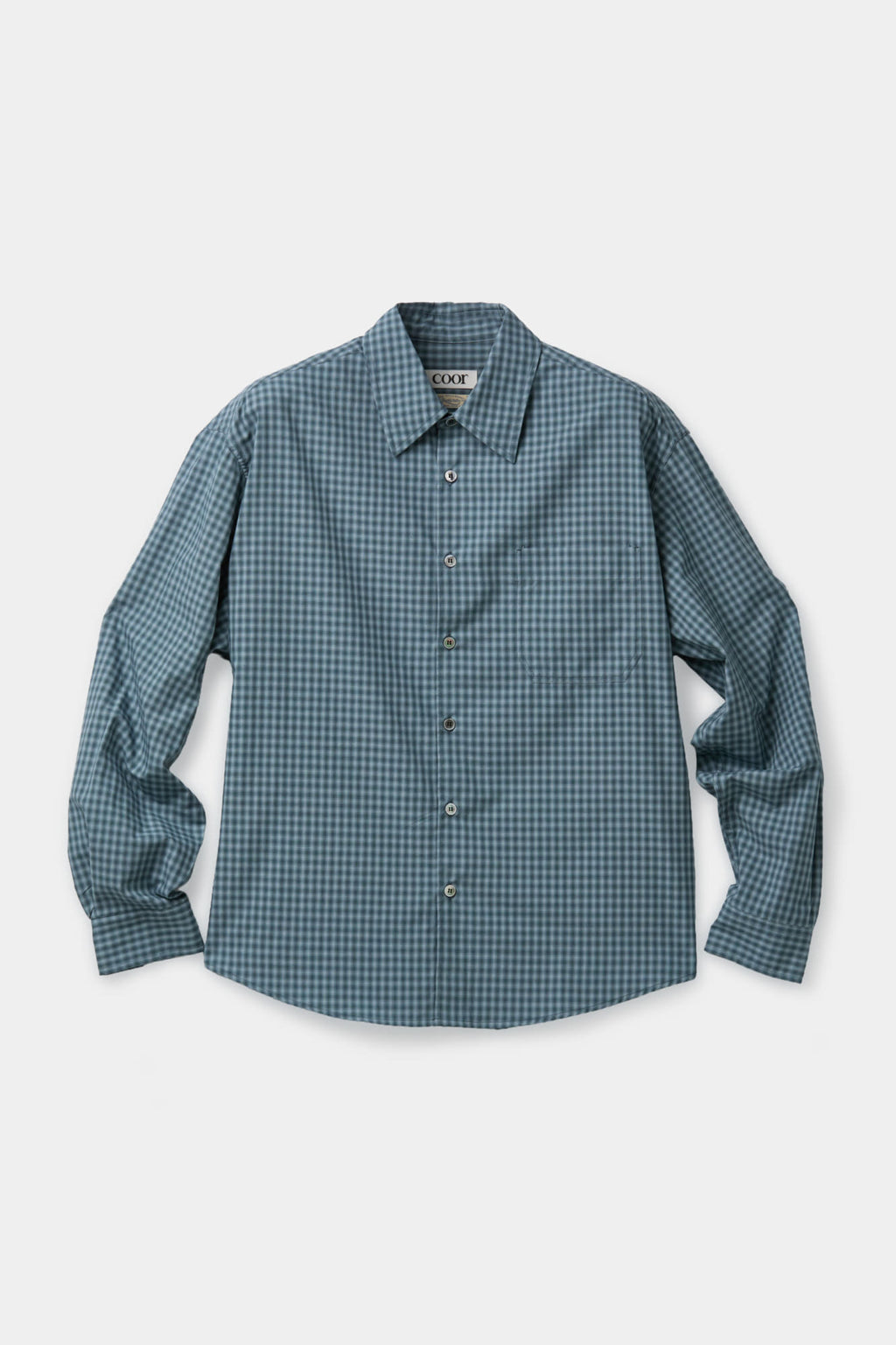Coor - Micro Ombre Check Shirt (Navy) product image 1 | TRAB K-Fashion Australia