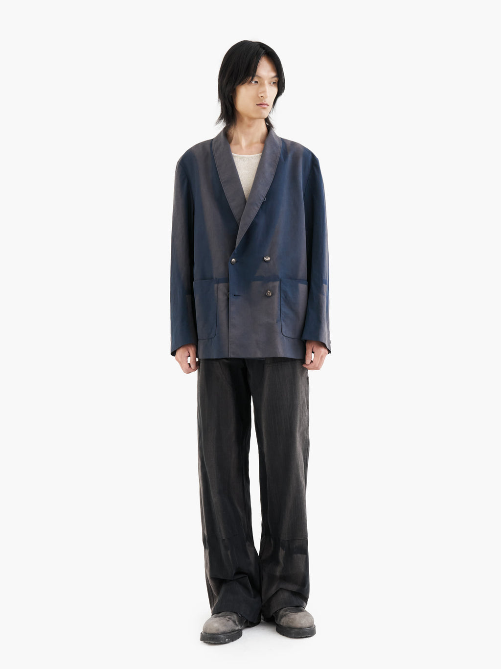 Jiyong Kim - Sun-Bleached Tailored Jacket (Navy) product image 1 | TRAB K-Fashion Australia