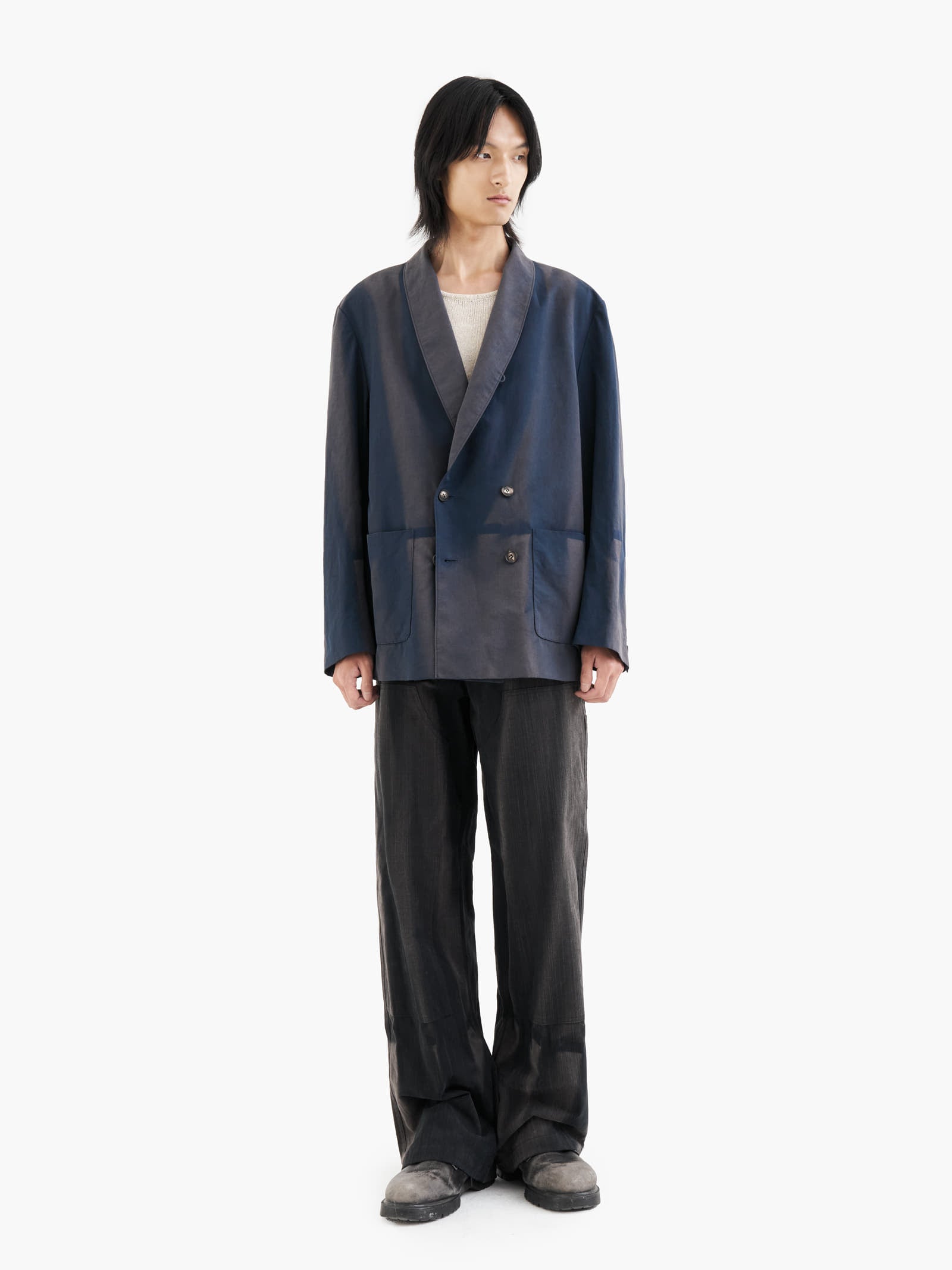 Jiyong Kim - Sun-Bleached Tailored Jacket (Navy) product image 1 | TRAB K-Fashion Australia
