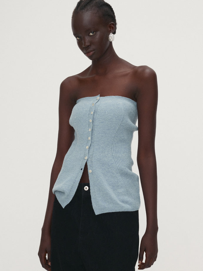 Tonywack - Merino Wool Knitted Bustier (Sky Blue) product image 2 | TRAB K-Fashion Australia