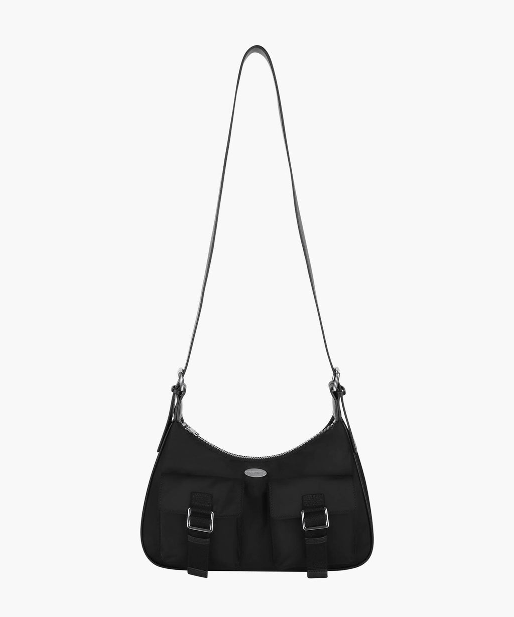 Marithe & Francois Girbaud - Regular Logo 2way Hobo Bag (Black) product image 4 | TRAB K-Fashion Australia