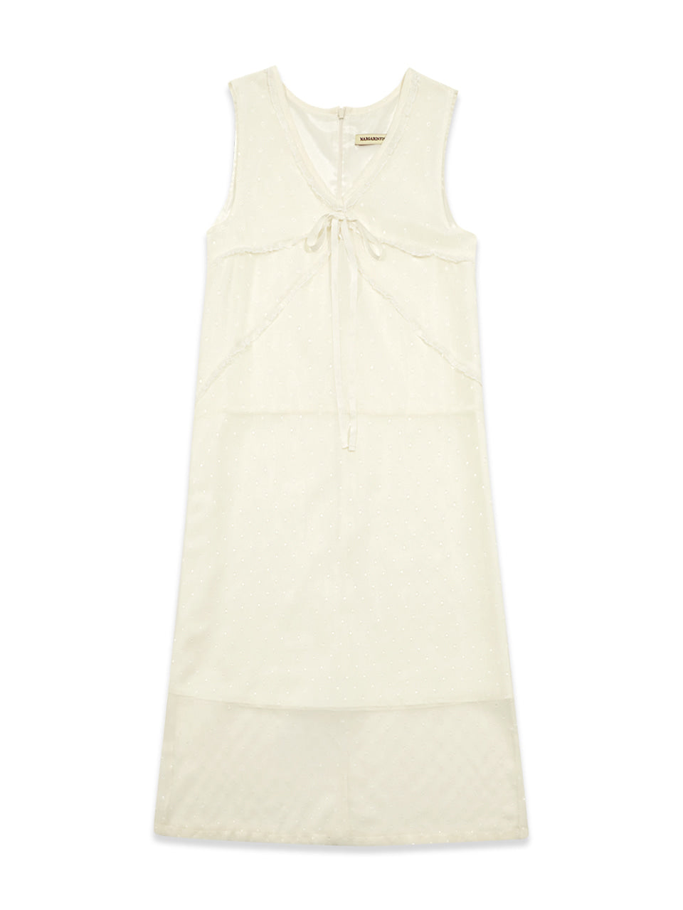 Margarin Fingers - Polka Dot Chiffon Dress (Cream) product image 2 | TRAB K-Fashion Australia