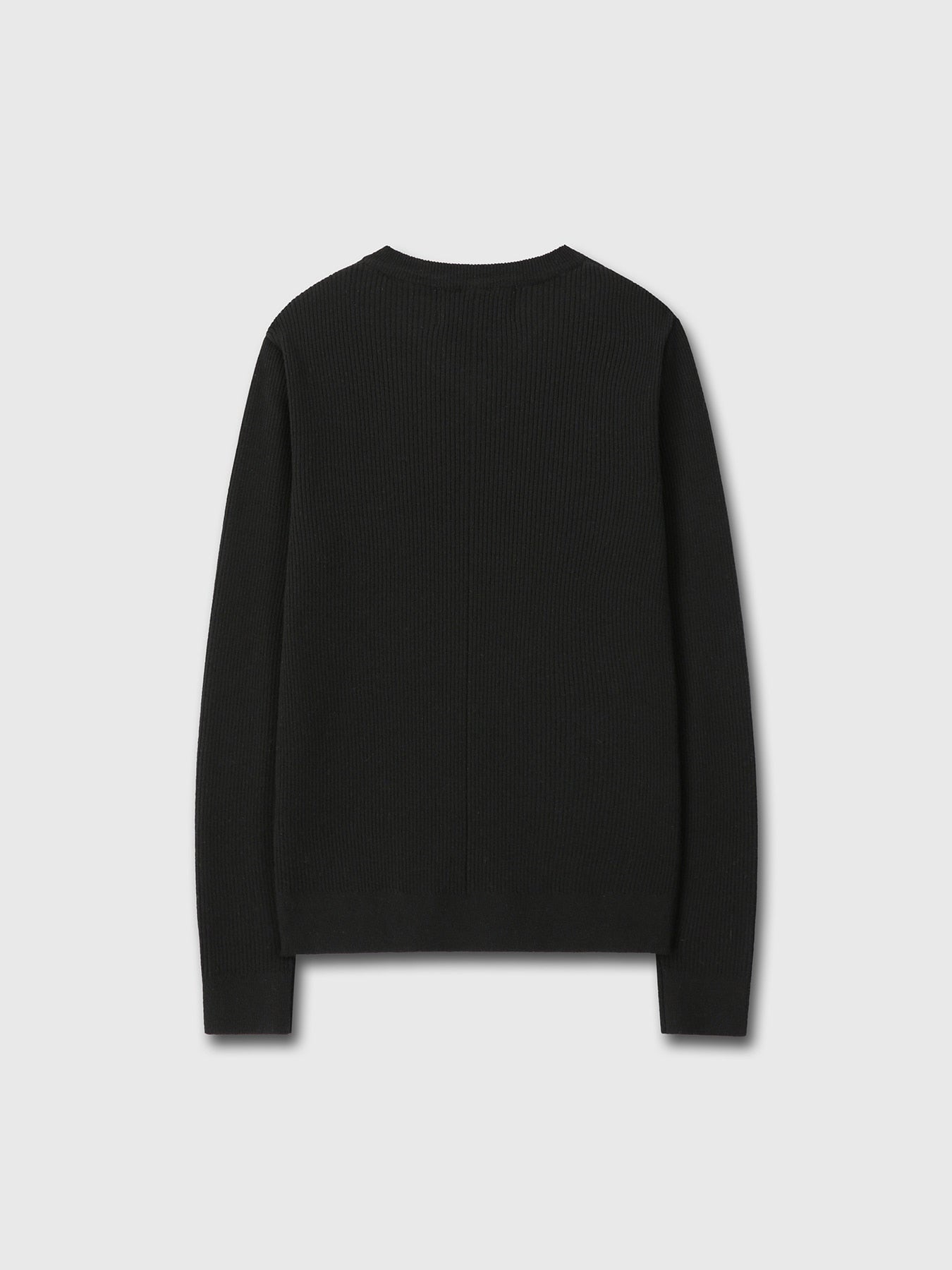 Tonywack - Super Fine Wool Ribbed V-Neck Sweater (Black) product image 9 | TRAB K-Fashion Australia