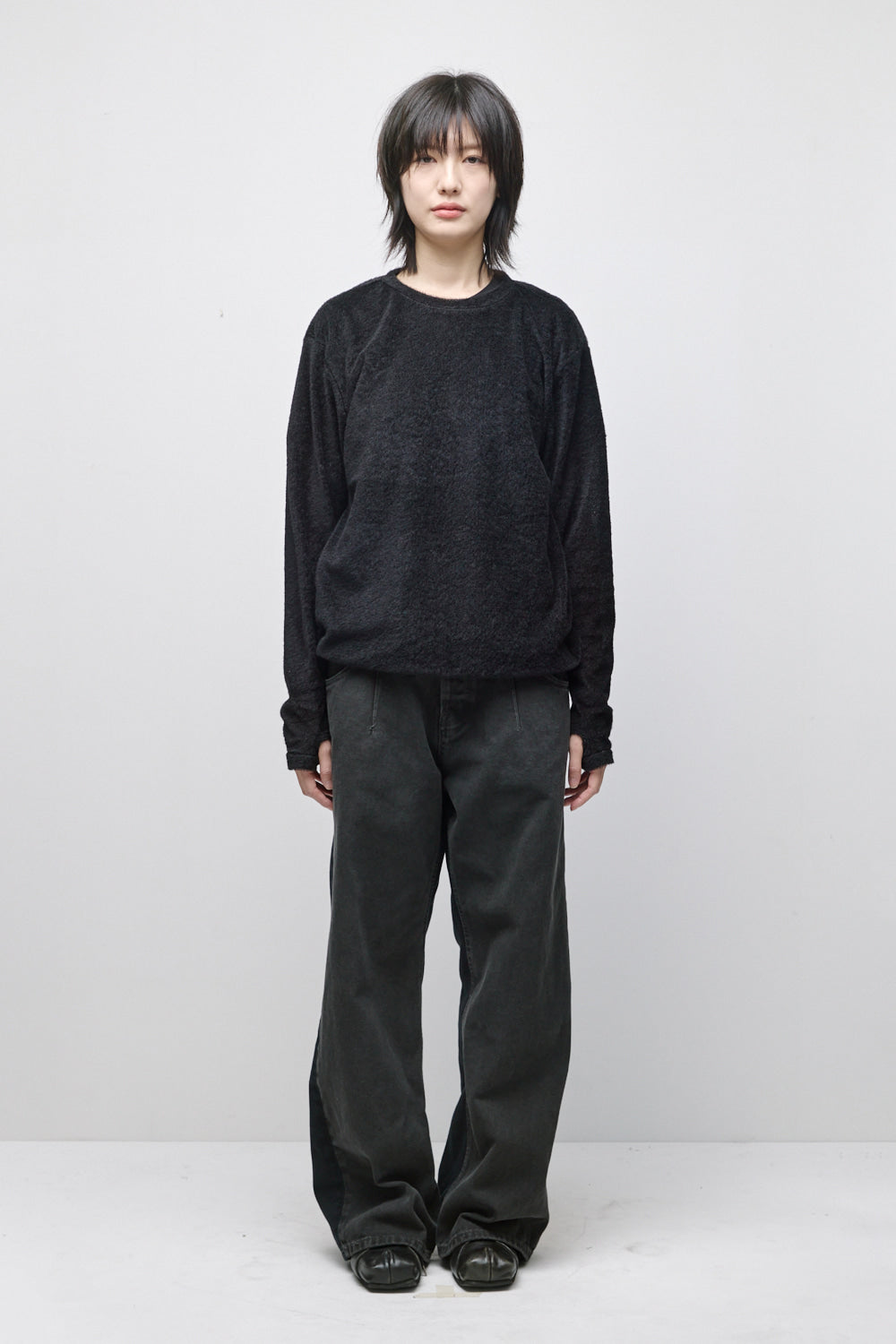 Hatchingroom - Fuzzy Mesh Tee (Black) product image 7 | TRAB K-Fashion Australia
