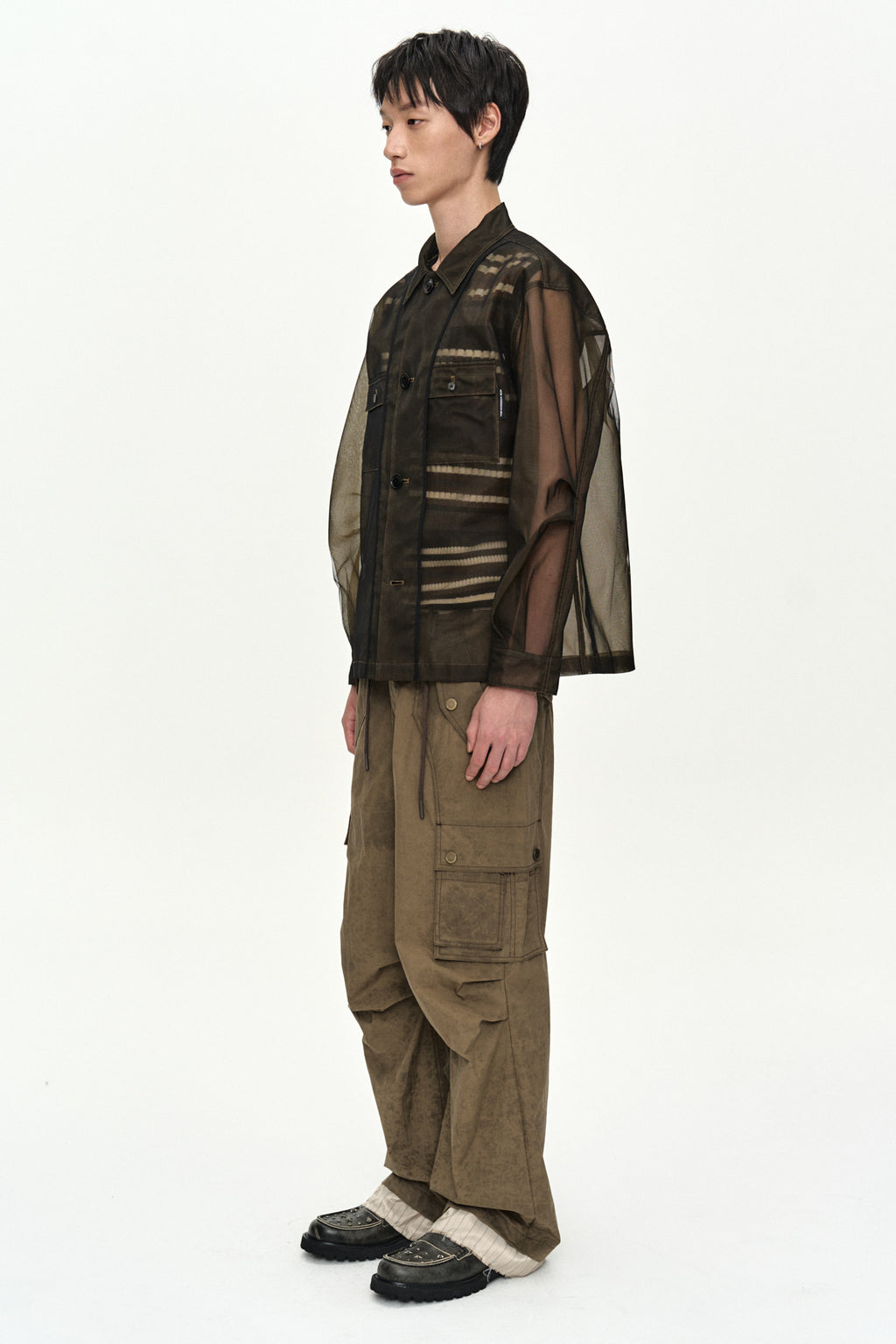 Andersson Bell - Karim Sheer Over Shirt (Brown) product image 3 | TRAB K-Fashion Australia