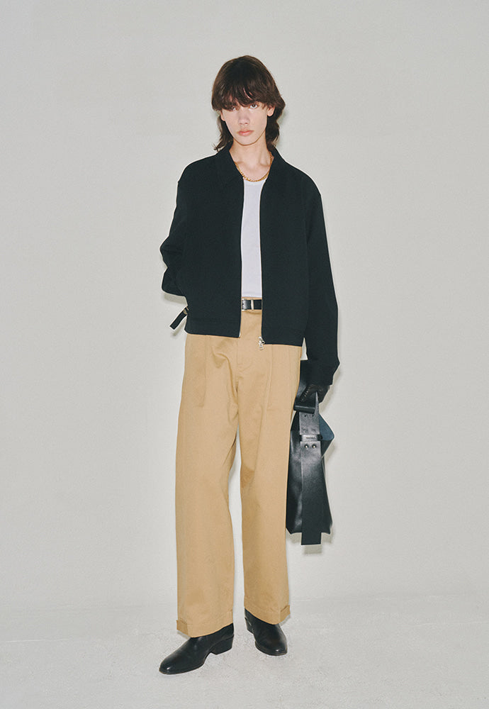Tonywack - Wide Cut Hidden Snap Closure Trousers (Beige) product image 1 | TRAB K-Fashion Australia