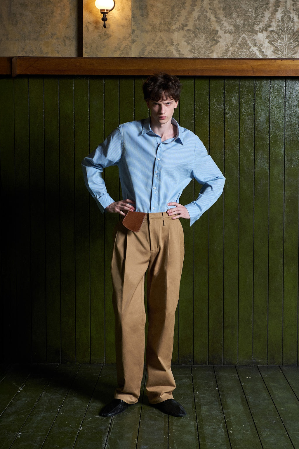 STU - Arch Pleat Cotton Pants (Beige) product image 9 | TRAB K-Fashion Australia