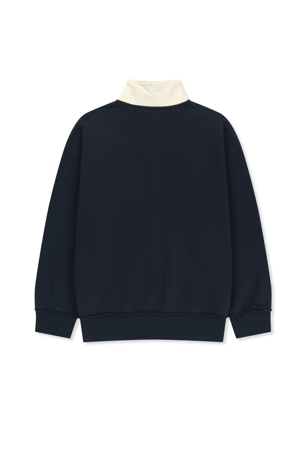 Matin Kim - Applique Logo Collar Quarter Zip Up (Navy) product image 2 | TRAB K-Fashion Australia