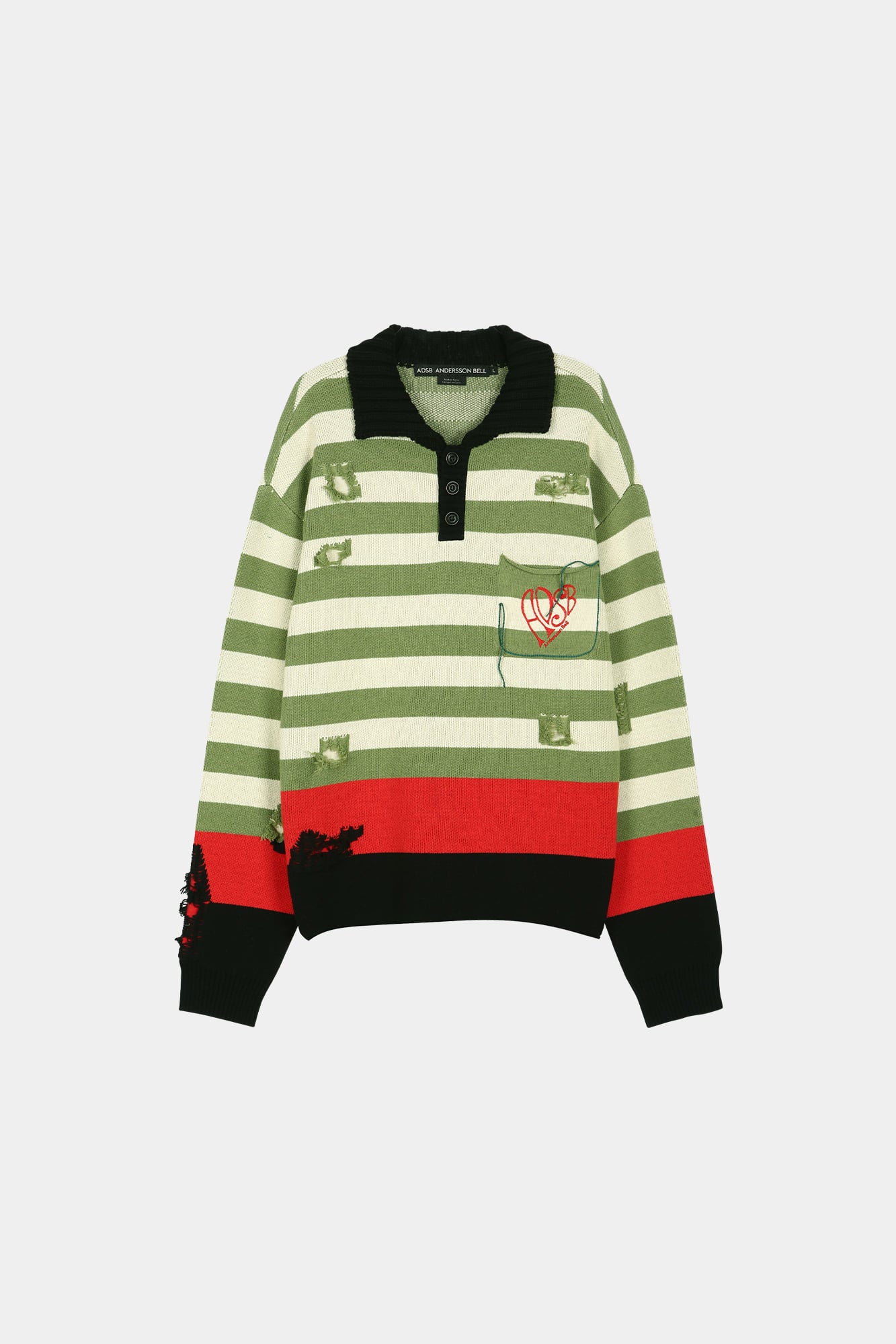 Andersson Bell - Stripe Damaged Polo Sweater (Multi) product image 8 | TRAB K-Fashion Australia