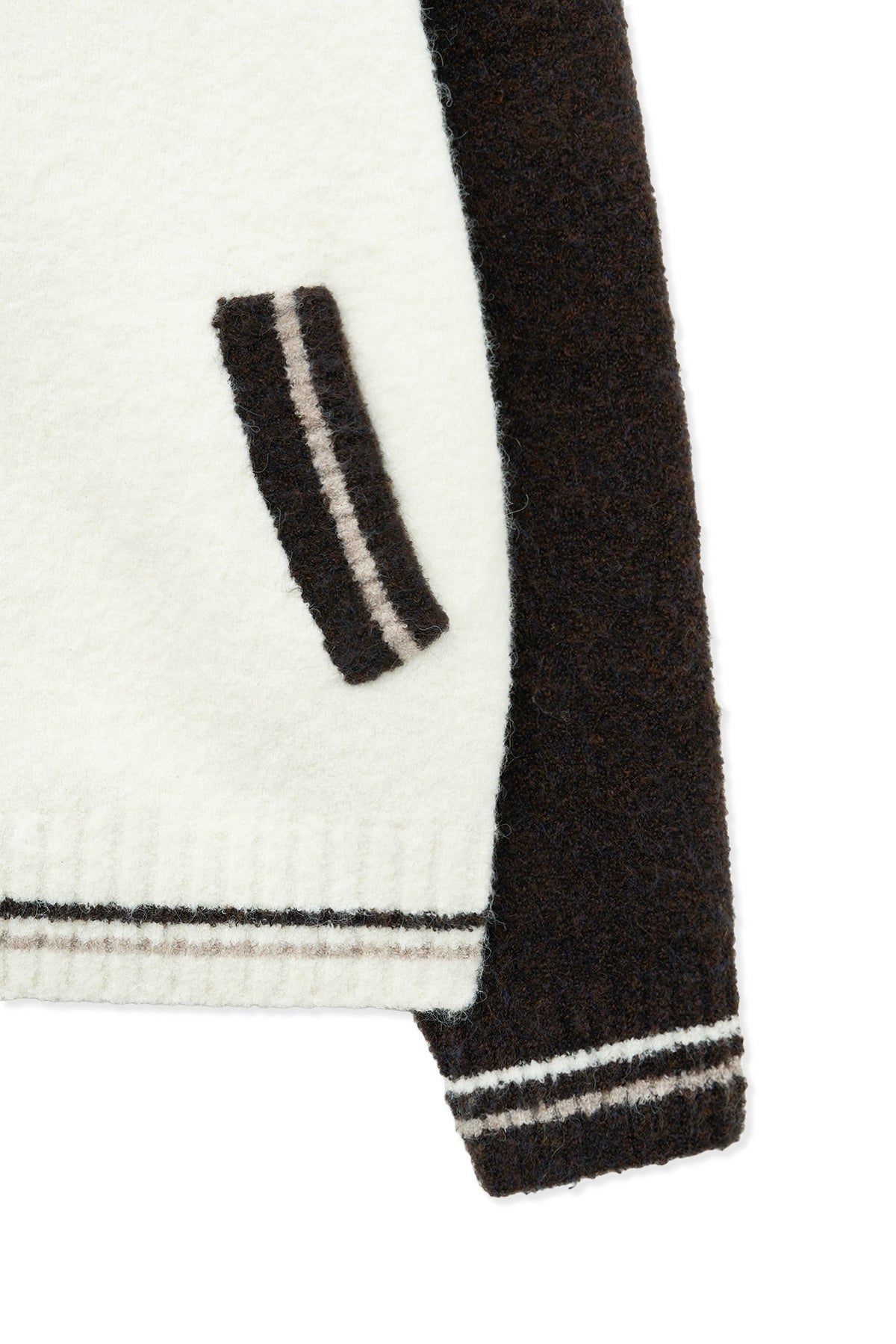 Matin Kim - High Neck Raglan Knit Zip Up (Dark Brown) product image 5 | TRAB K-Fashion Australia