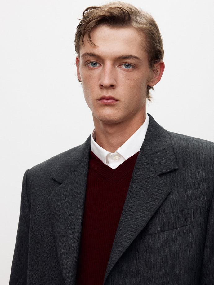 Tonywack - Virgin Wool Stripe Tailored Blazer (Grey/Black) product image 7 | TRAB K-Fashion Australia