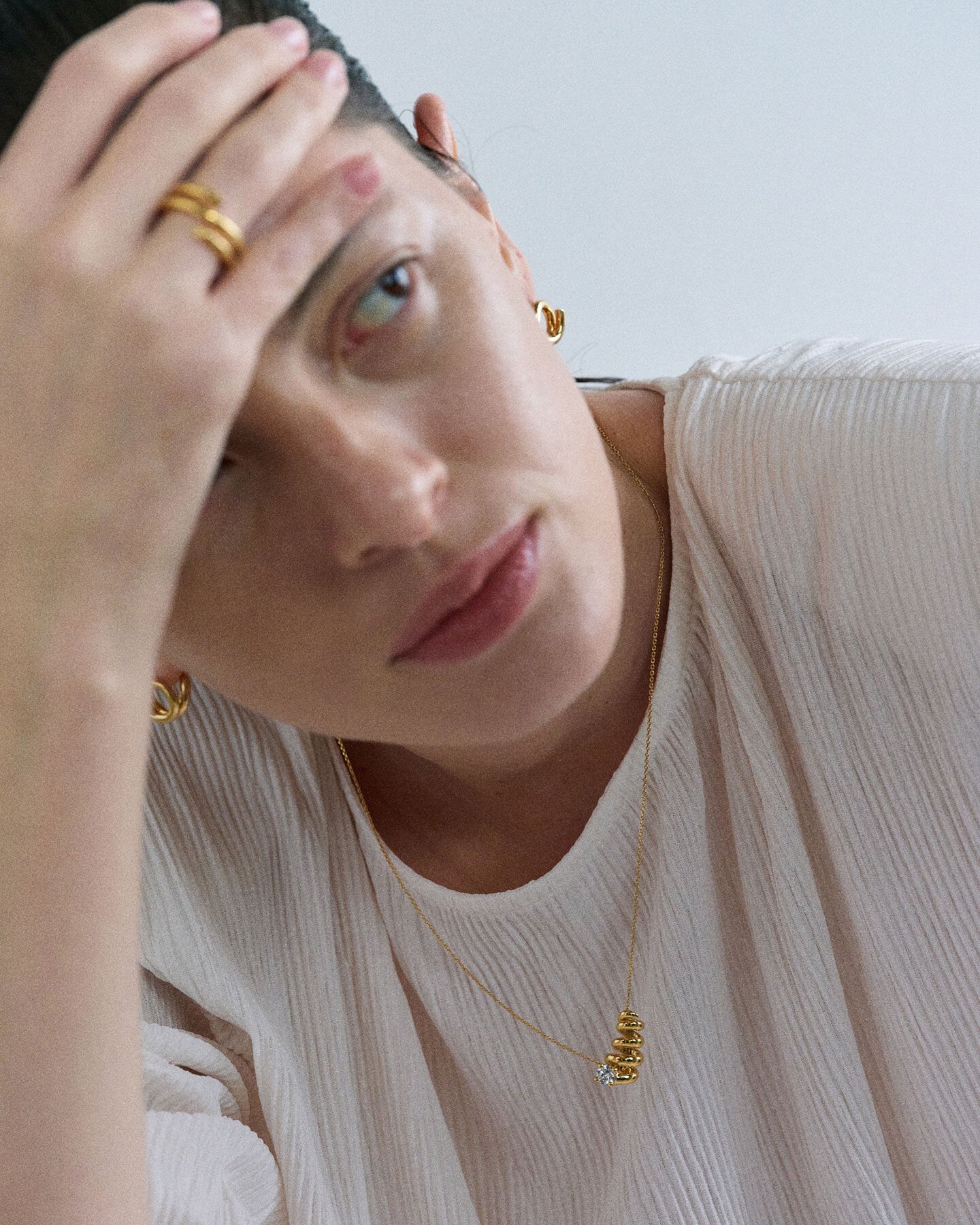 Numbering - Unbalanced Coil Pendant Necklace #8700 product image 1 | TRAB K-Fashion Australia