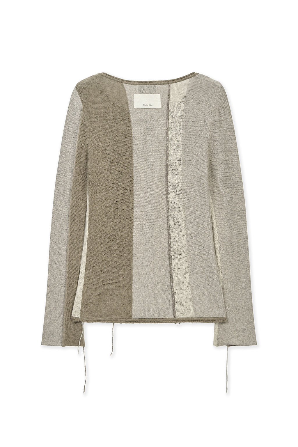 Matin Kim - Color Block Slim Knit Cardigan (Beige) product image 2 | TRAB K-Fashion Australia