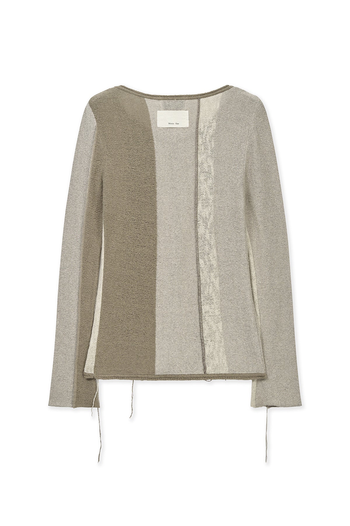 Matin Kim - Color Block Slim Knit Cardigan (Beige) product image 2 | TRAB K-Fashion Australia