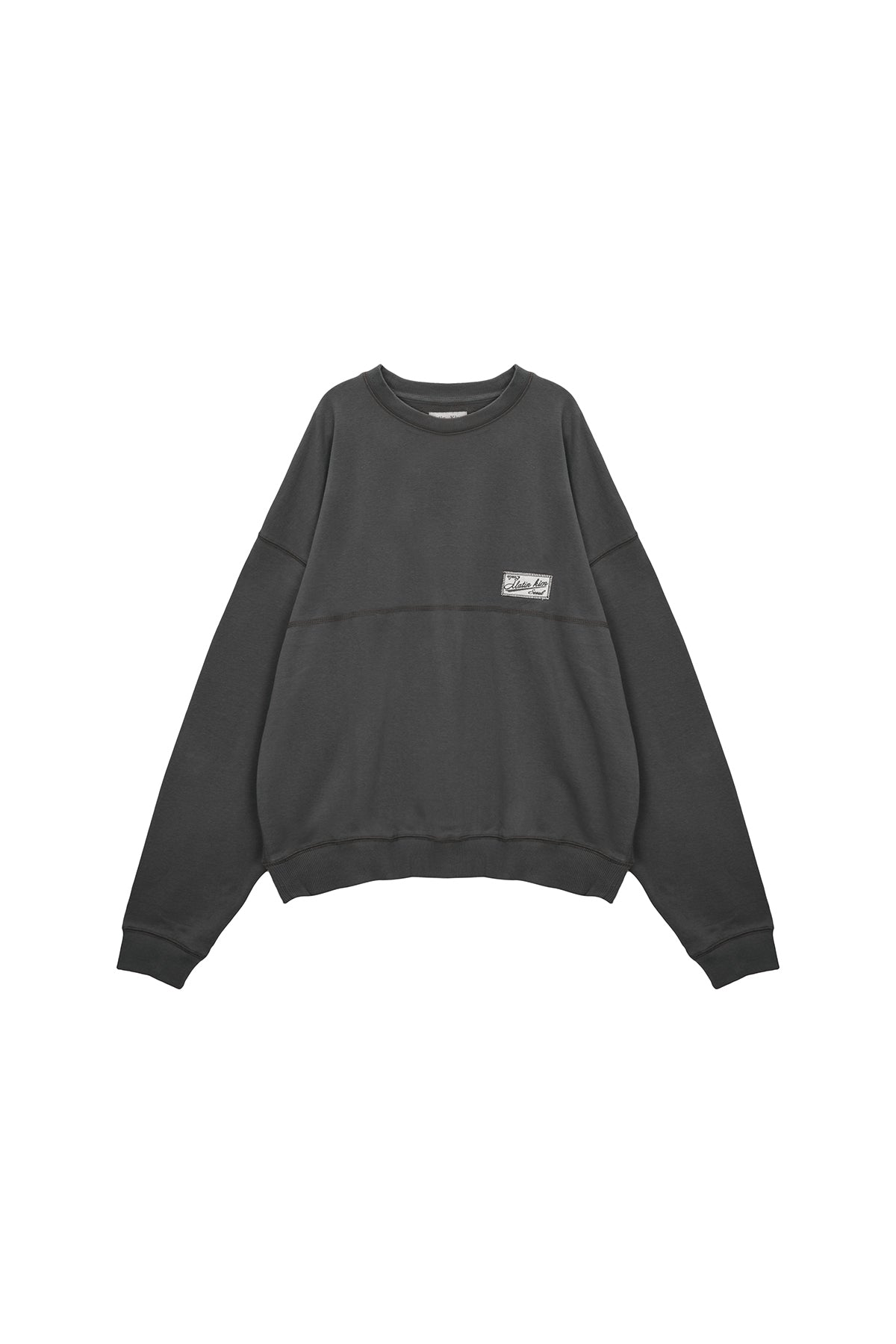 Matin Kim - Stitch Label Sweatshirt (Charcoal) product image 1 | TRAB K-Fashion Australia