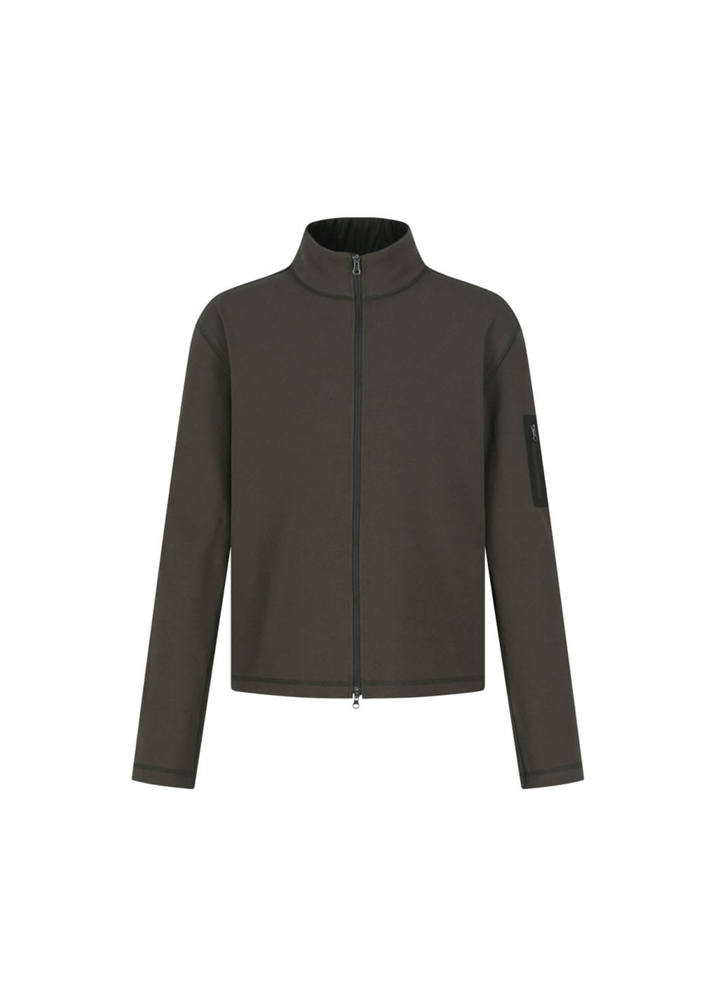 Amomento - Pocket Zip Up Jumper (Brown) product image 4 | TRAB K-Fashion Australia