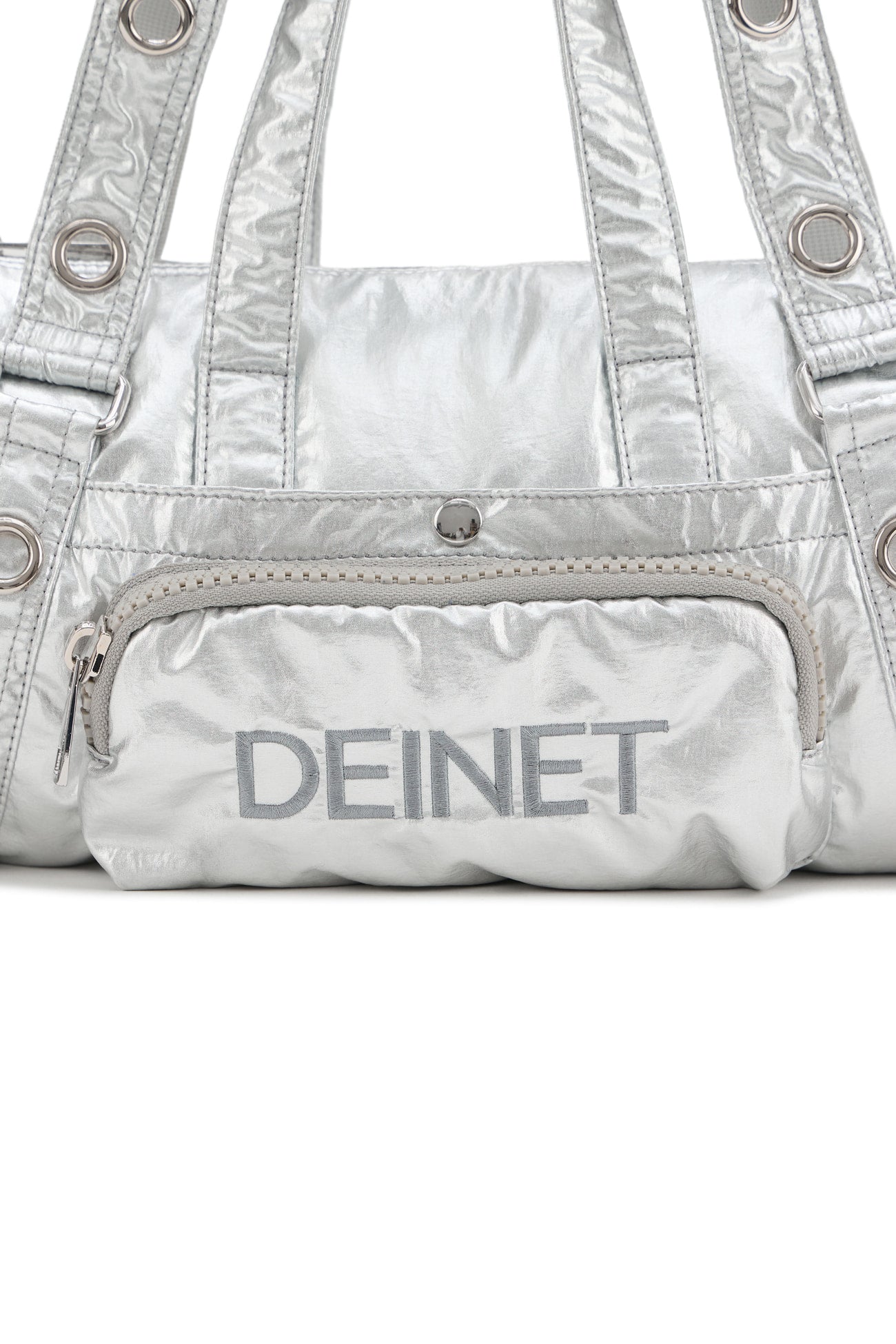 Deinet - Eyelet Glossy Mini Duffle Bag (Silver) product image 9 | TRAB K-Fashion Australia