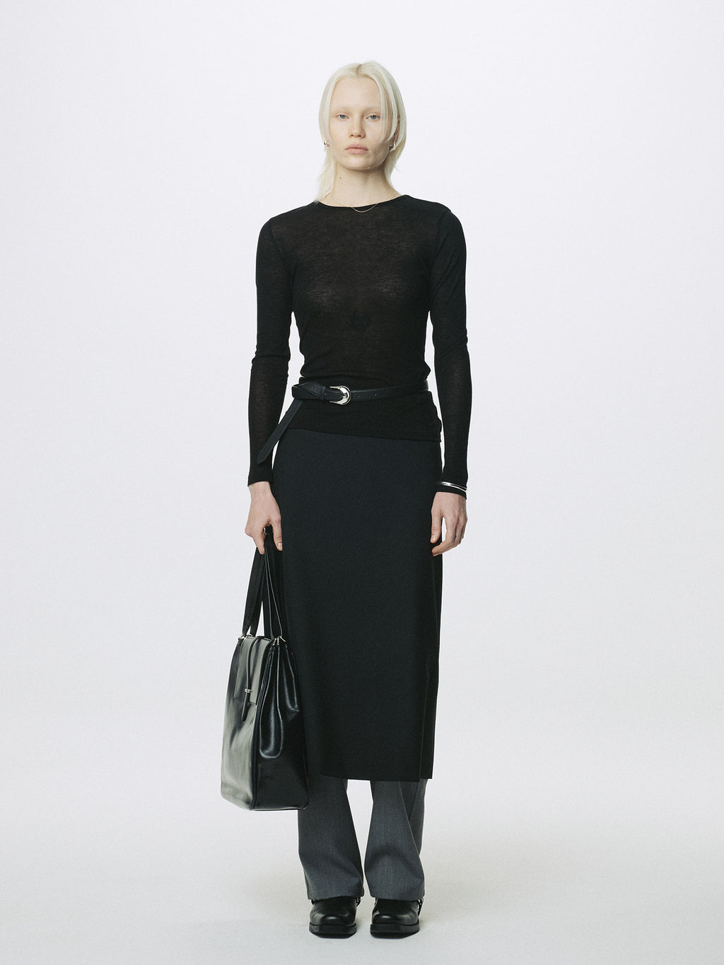 Tonywack - Wool Midi Skirt (Black) product image 1 | TRAB K-Fashion Australia