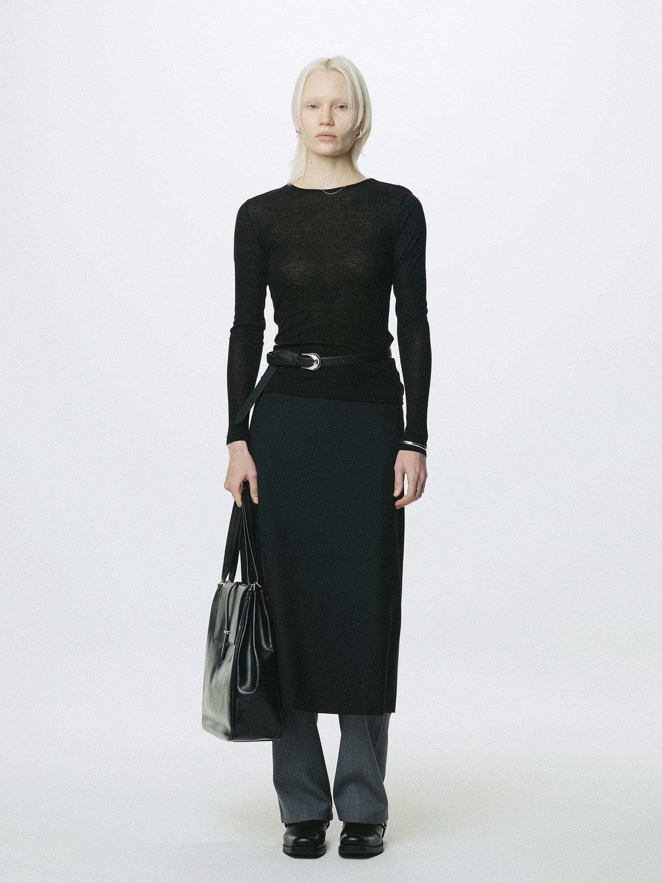 Tonywack - Wool Midi Skirt (Black) product image 1 | TRAB K-Fashion Australia