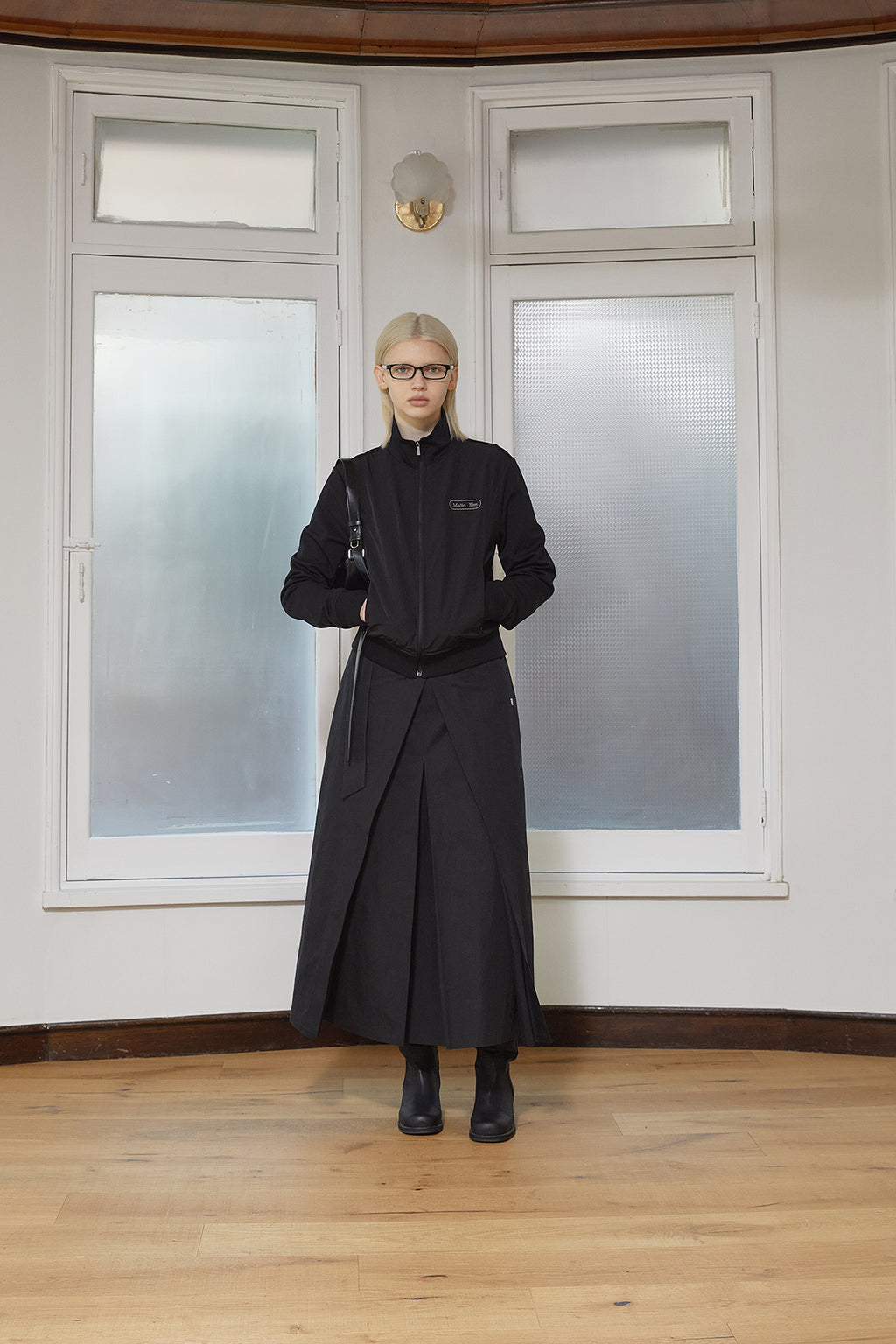 Matin Kim - High Neck Windbreaker Zip Up (Black) product image 13 | TRAB K-Fashion Australia