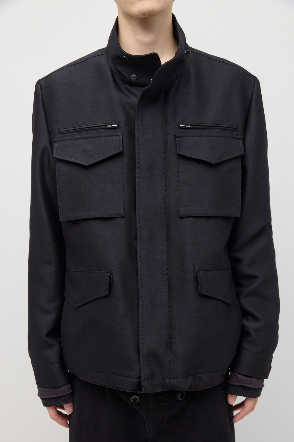 Hatchingroom - Silent M65 Jacket (Wool/Silk Black) product image 10 | TRAB K-Fashion Australia