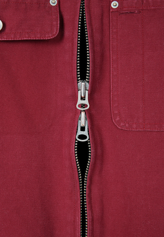 Tonywack - Leather Collar Garment-Washed Rivet Work Jacket (Red) product image 11 | TRAB K-Fashion Australia