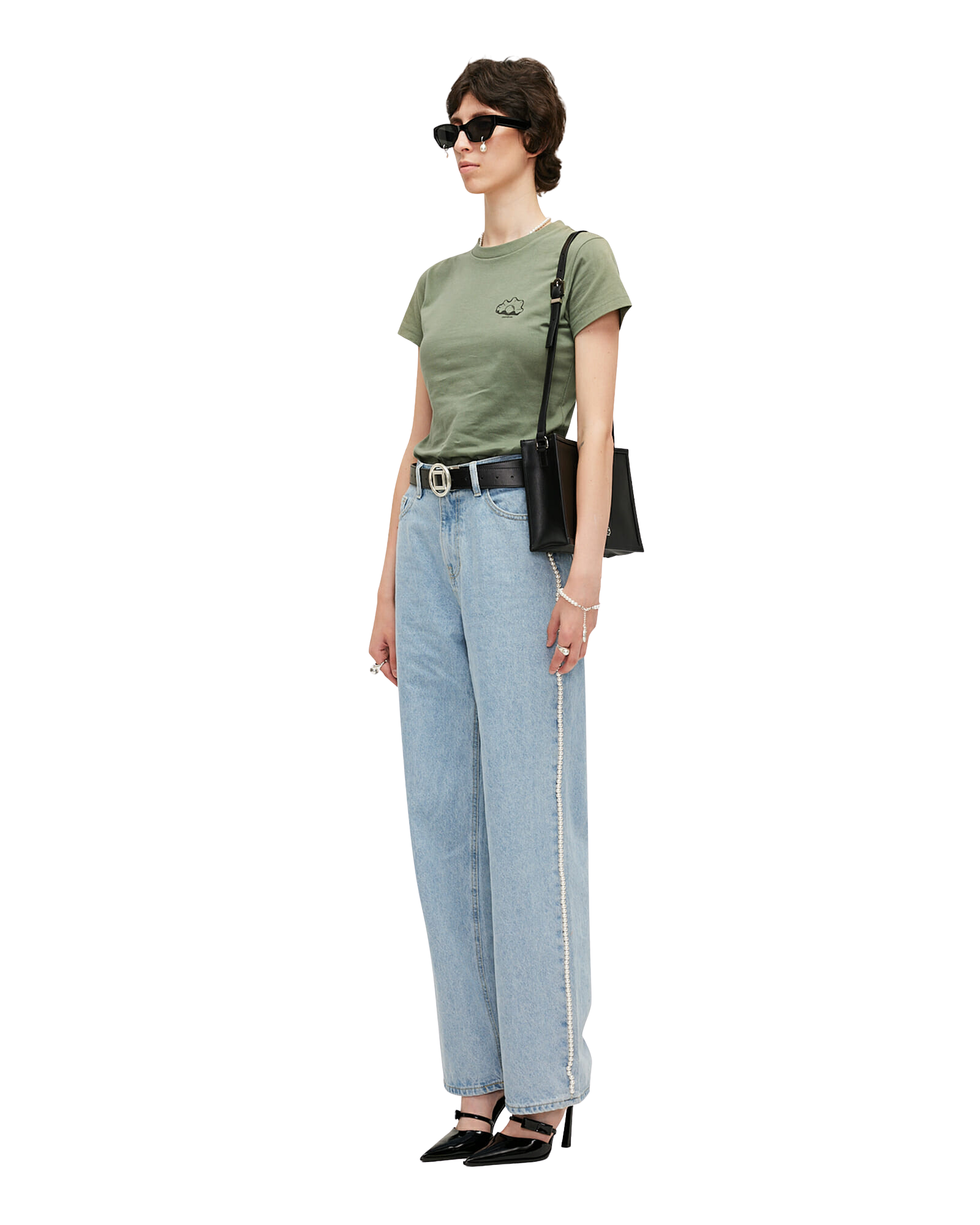Kimhe Kim - Pearl Embellished Wide Leg Denim Pants (Sky Blue) product image 7 | TRAB K-Fashion Australia