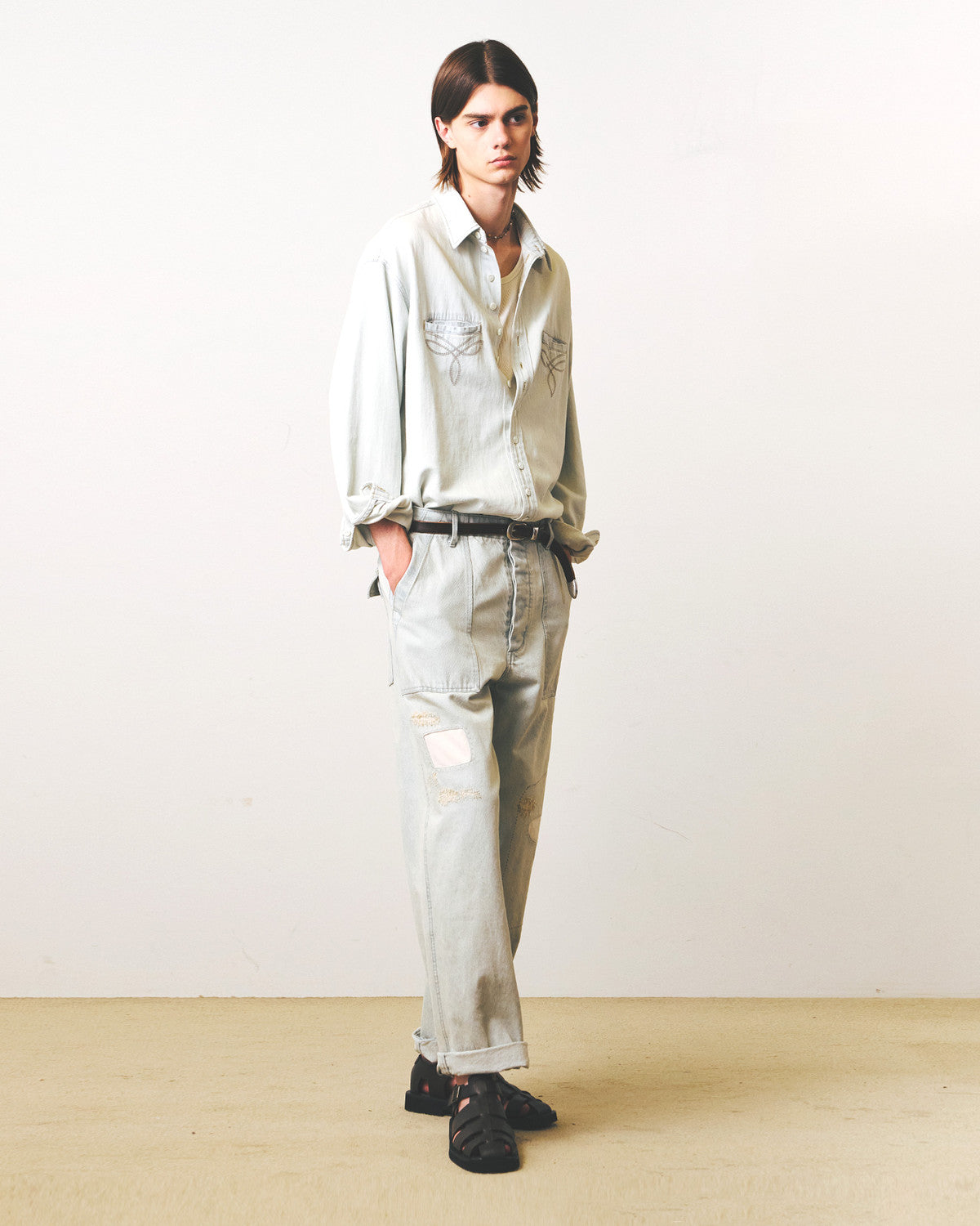 Eastlogue - Antique Country Shirts (oversized) (Light Indigo) product image 4 | TRAB K-Fashion Australia