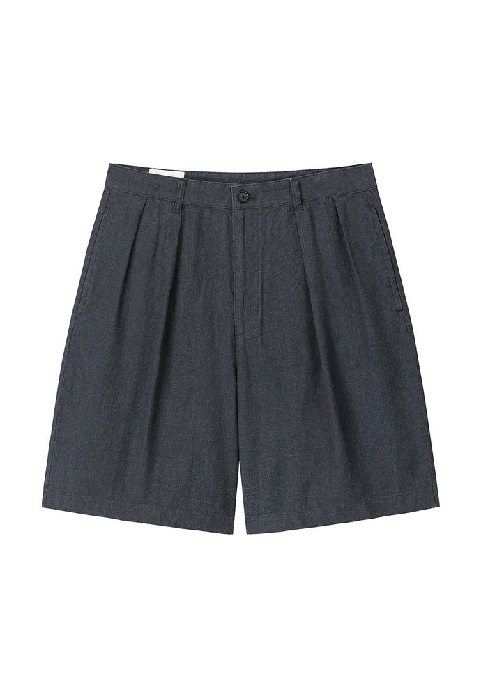 Art if acts - Washed Linen Two Tuck Shorts (Charcoal) product image 6 | TRAB K-Fashion Australia