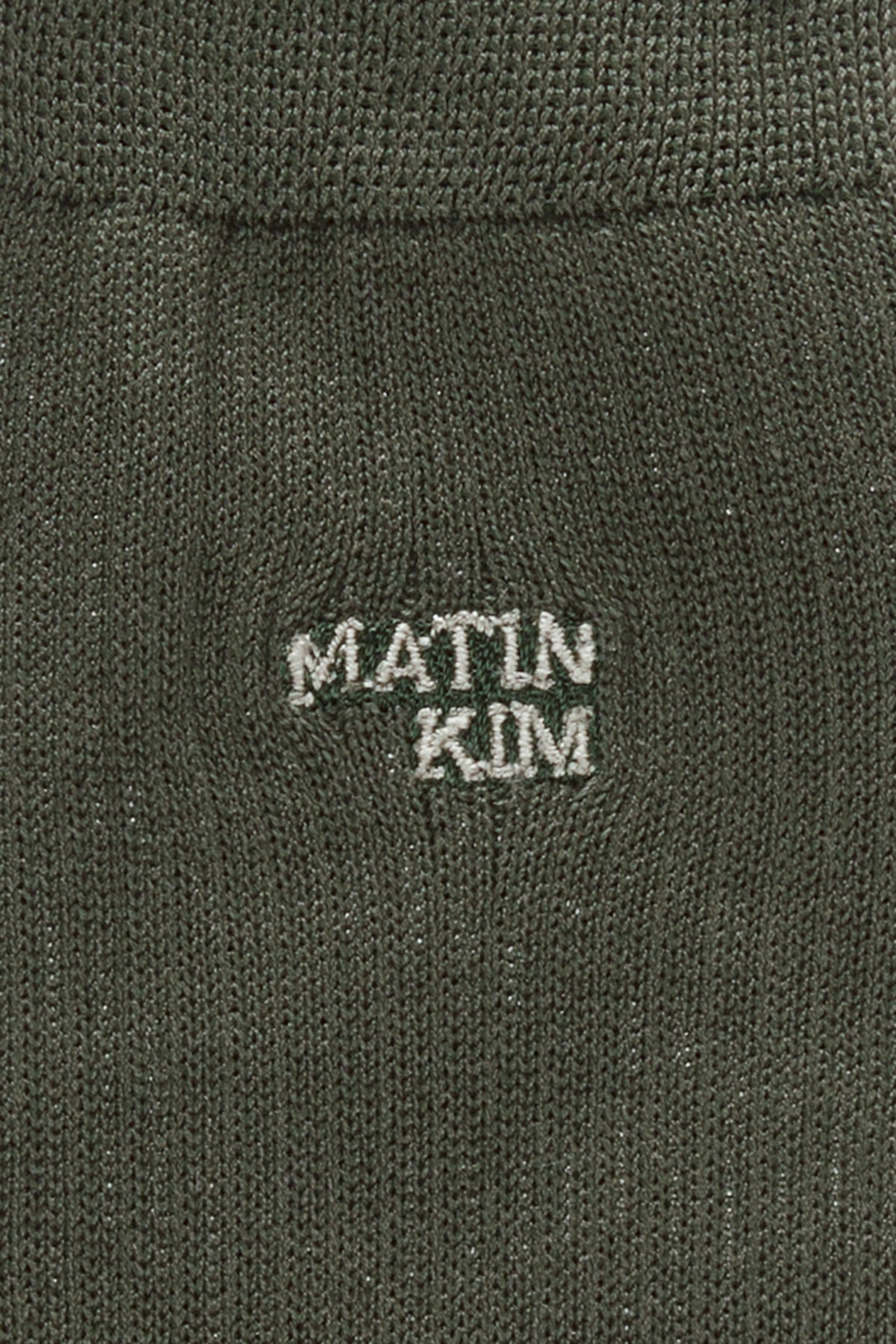 Matin Kim - Small Logo Silket Half Socks (Khaki) product image 3 | TRAB K-Fashion Australia
