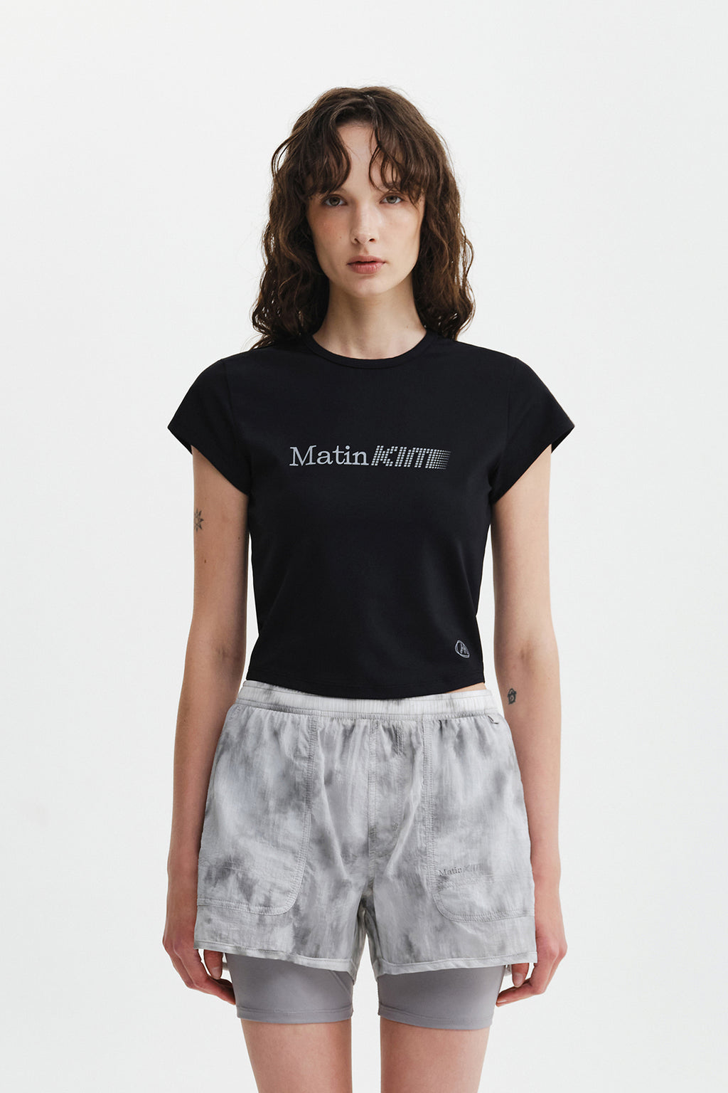 Matin Kim - Matin Pace Reflective Logo Slim Top (Black) product image 11 | TRAB K-Fashion Australia